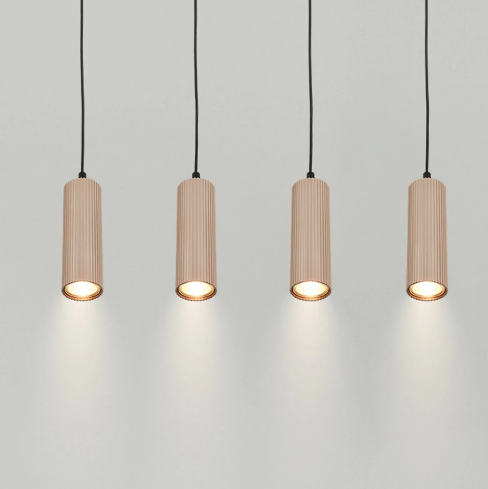 Hängeleuchte Ida, beige, 4-flammig, Länge 76 cm, GU10