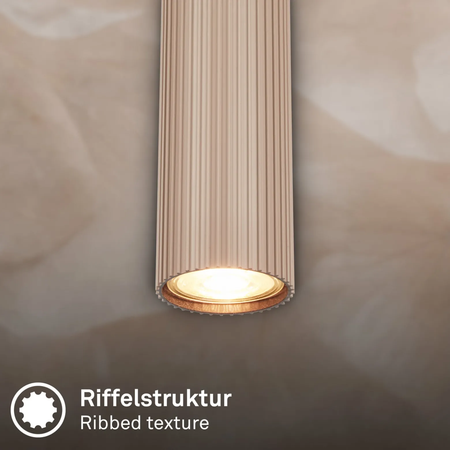 Hängeleuchte Ida, beige, 4-flammig, Länge 76 cm, GU10