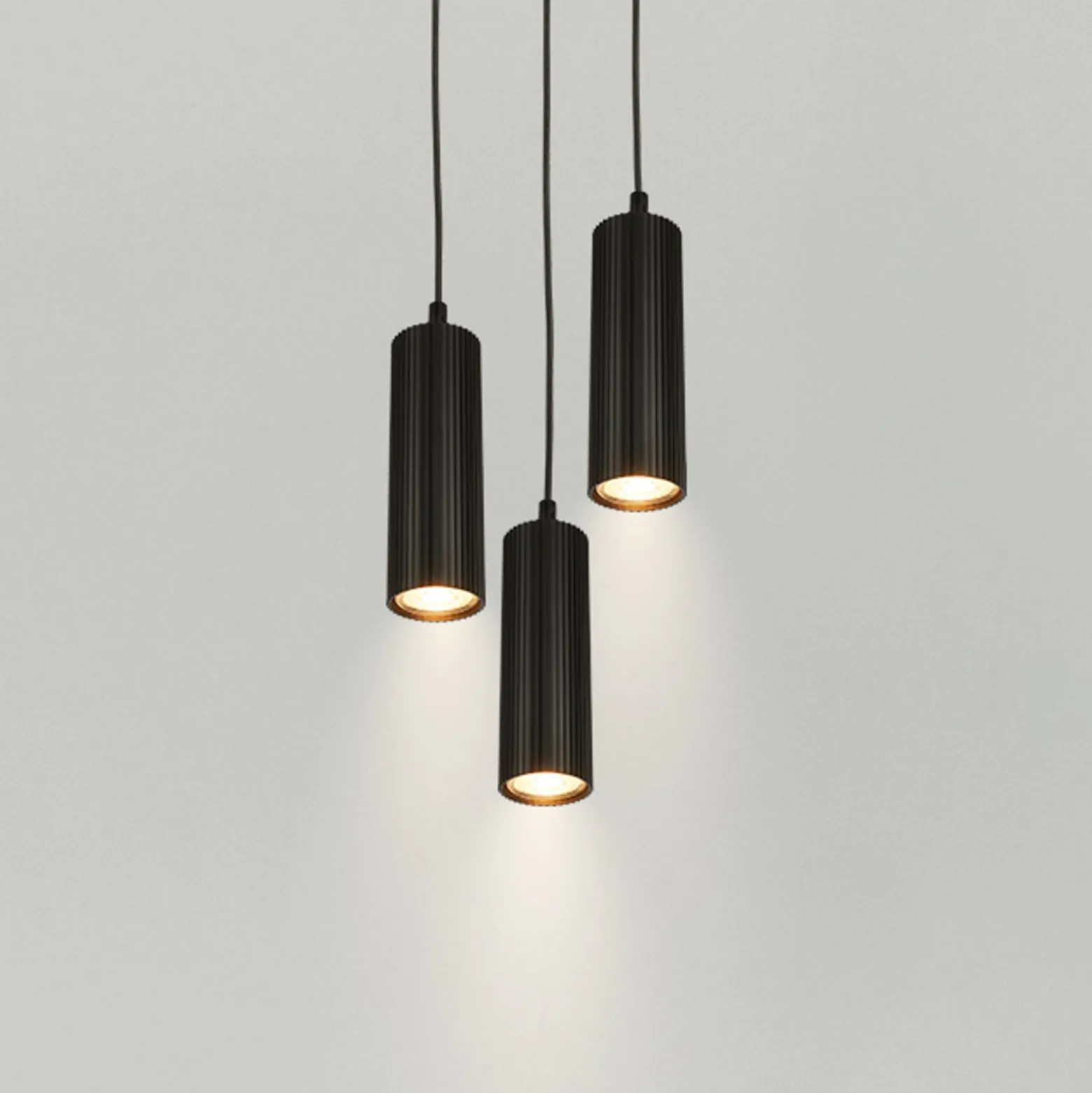 Hängeleuchte Ida, schwarz, 3-flammig, Ø 20 cm, GU10