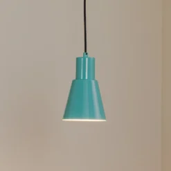Hängeleuchte Konikkem, türkis, Metall, Ø 14 cm, E27