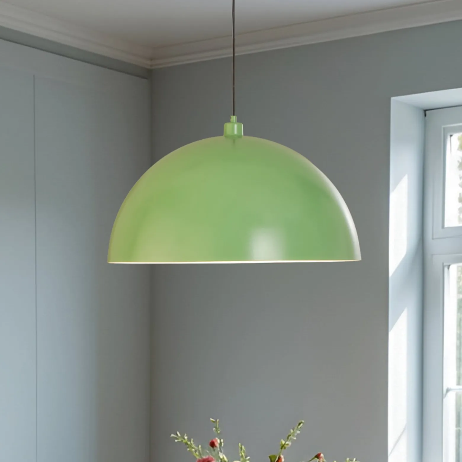 Hängeleuchte Kure, mintgrün, Metall, Ø 60 cm, E27