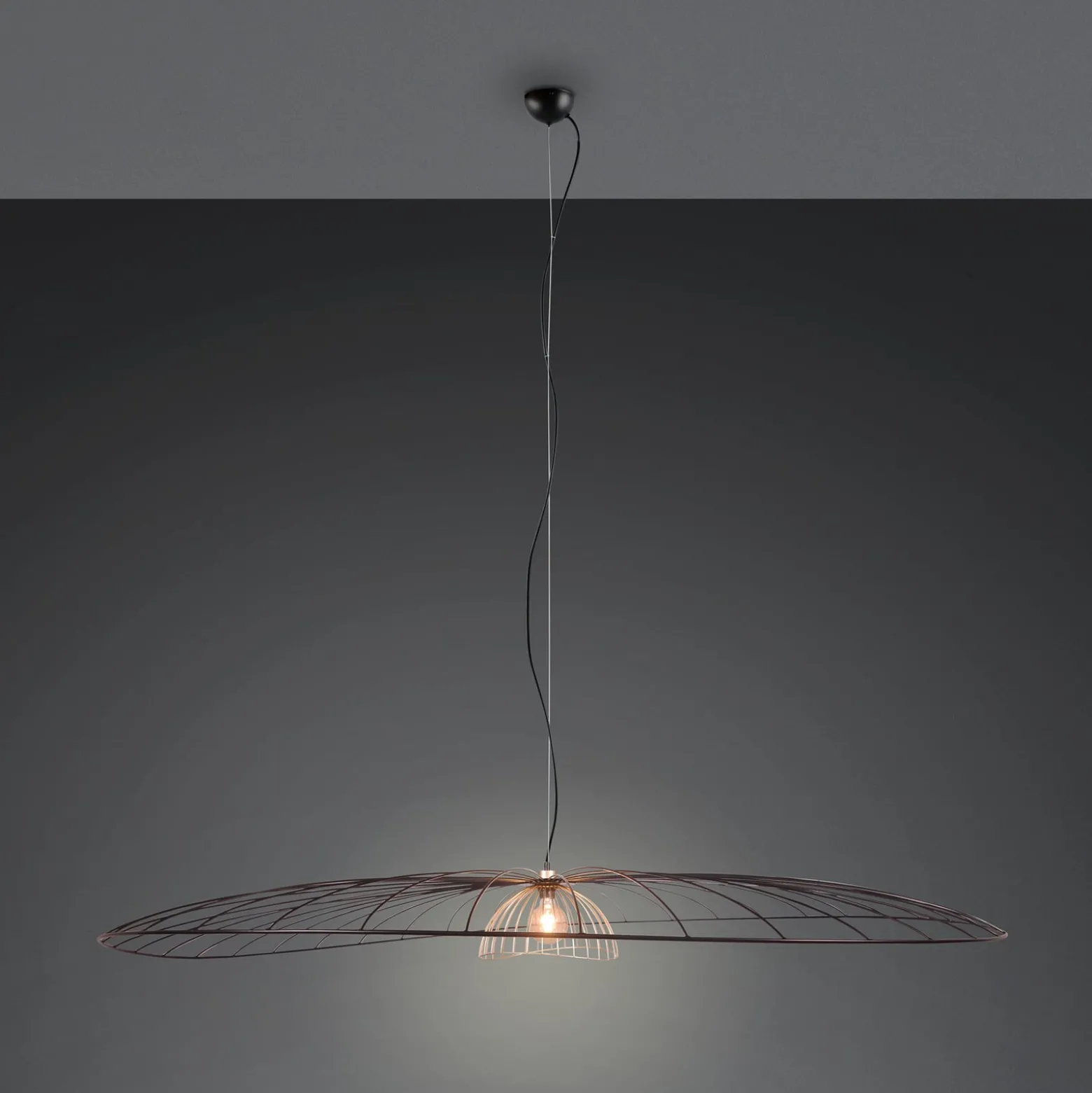 Hängeleuchte Lauris, schwarz matt, Ø 200 cm, Metall, E27