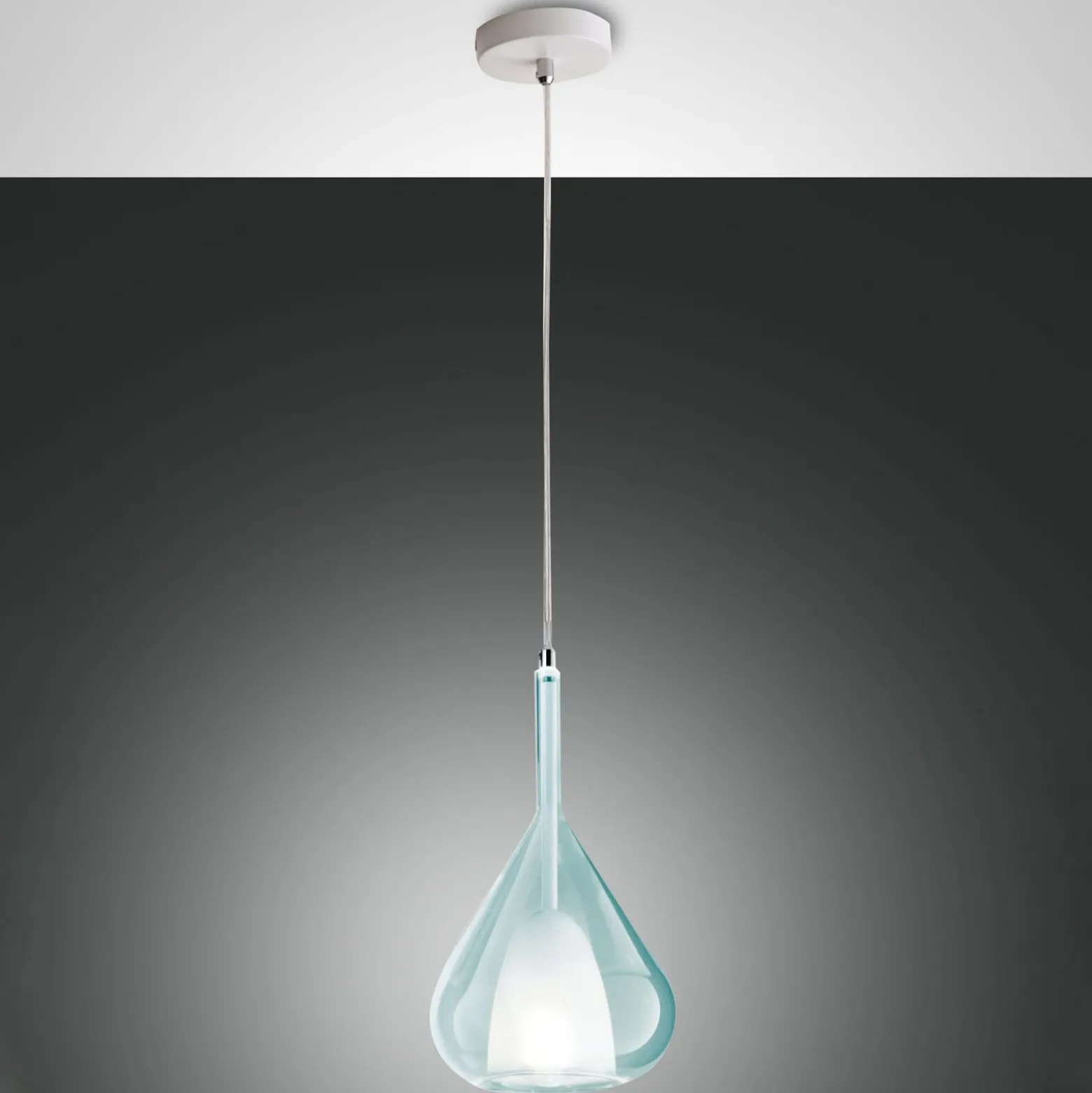 Hängeleuchte Lila, azurblau, 1-flammig, Glas