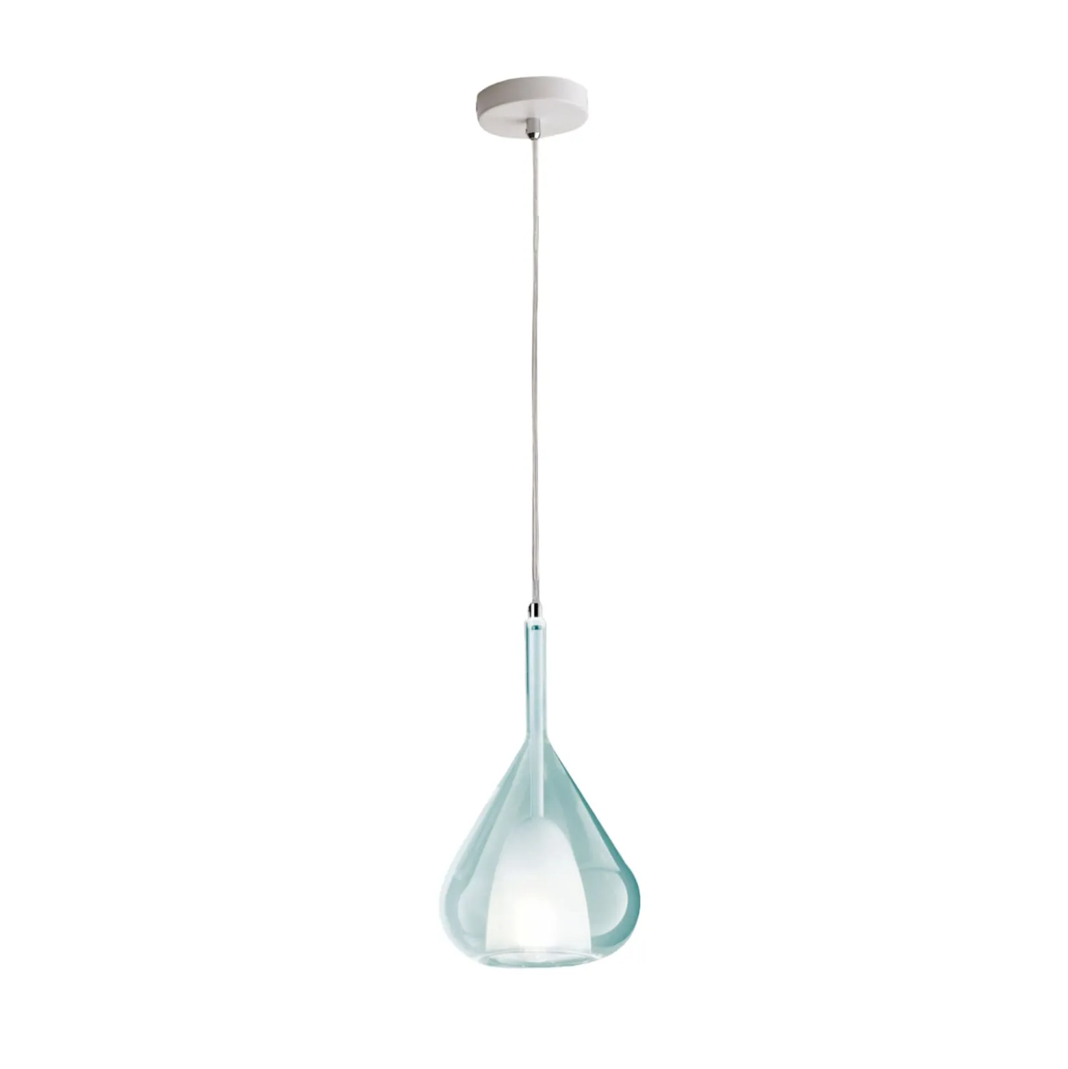 Hängeleuchte Lila, azurblau, 1-flammig, Glas