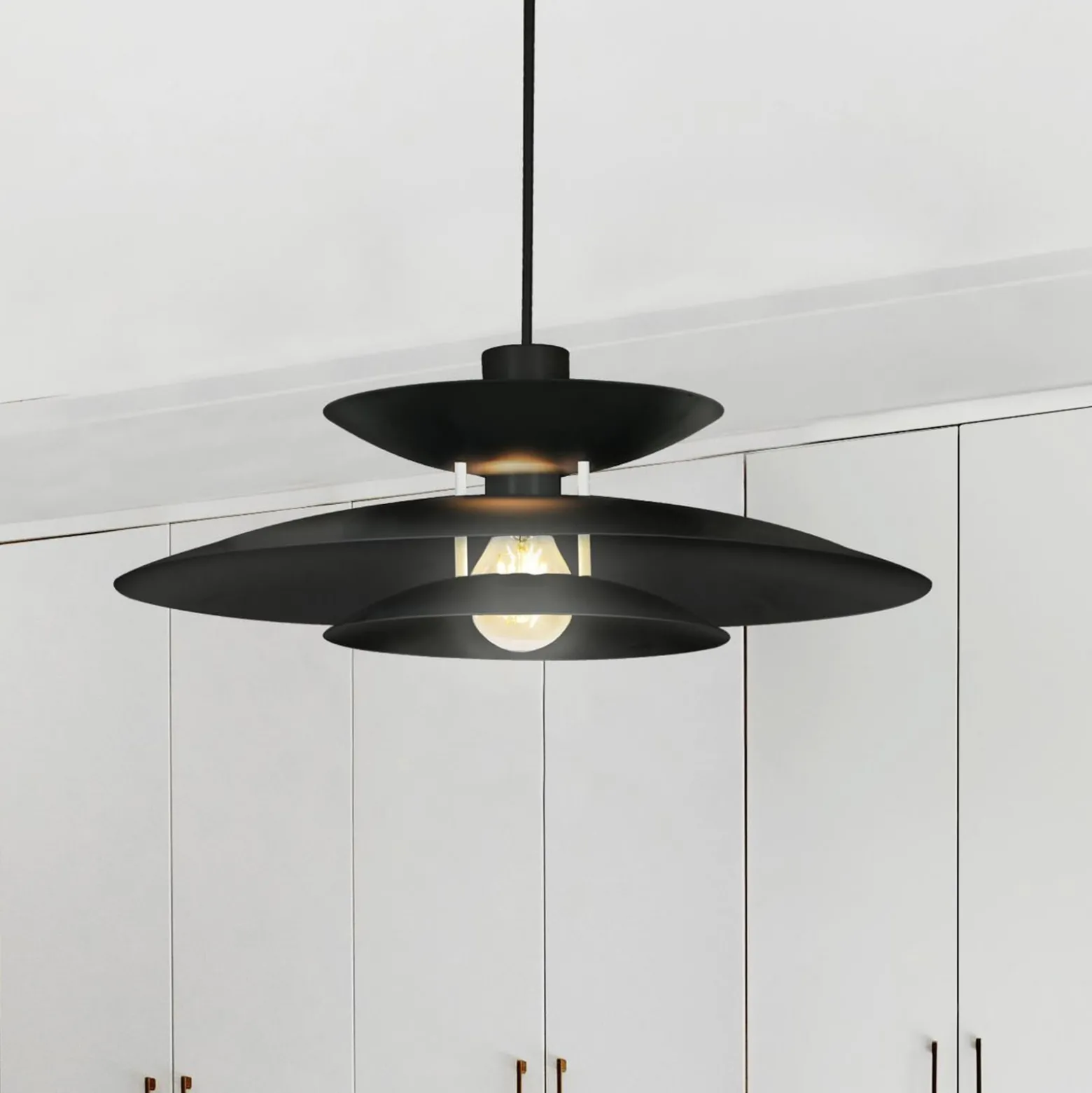 Hängeleuchte Nino, schwarz, Ø 45 cm, Metall