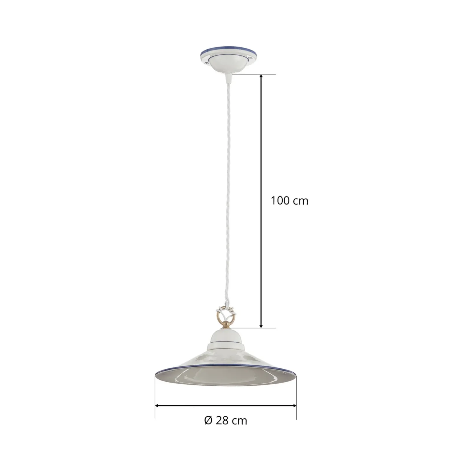 Hängeleuchte PIATTO aus Keramik, 28 cm