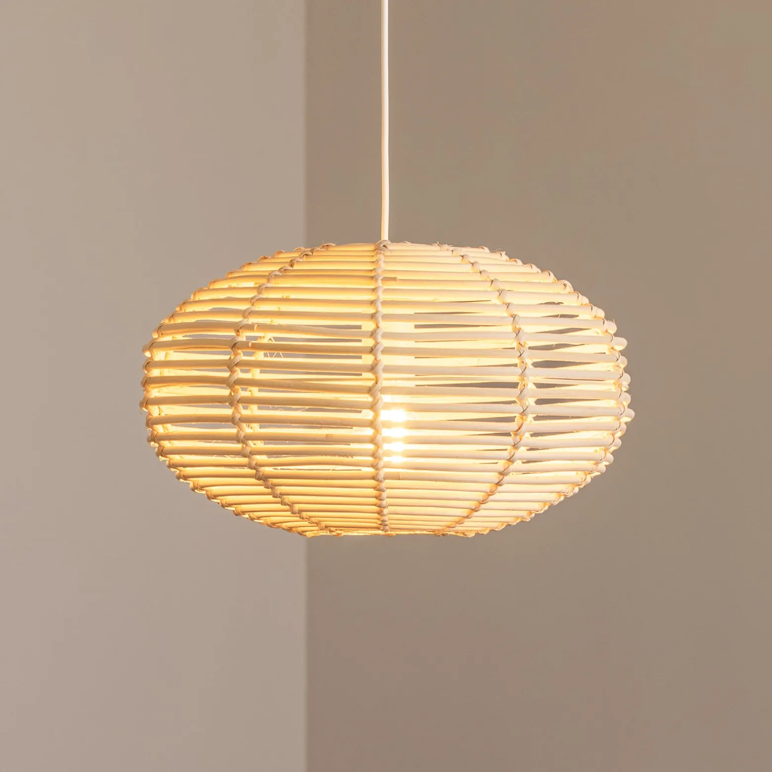 Hängeleuchte RATTAN, Ø 40 cm, naturbraun, Rattan, E27