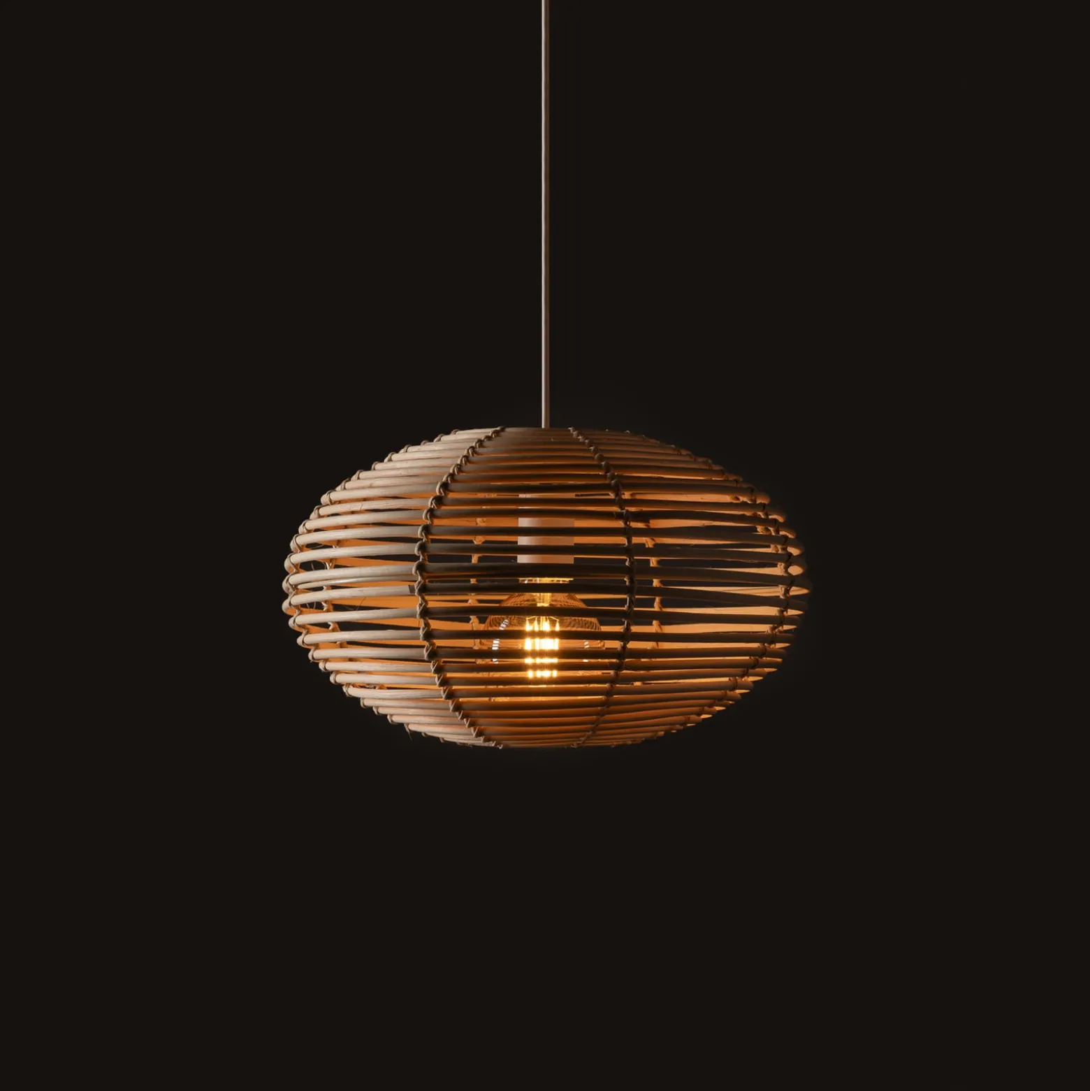 Hängeleuchte RATTAN, Ø 40 cm, naturbraun, Rattan, E27