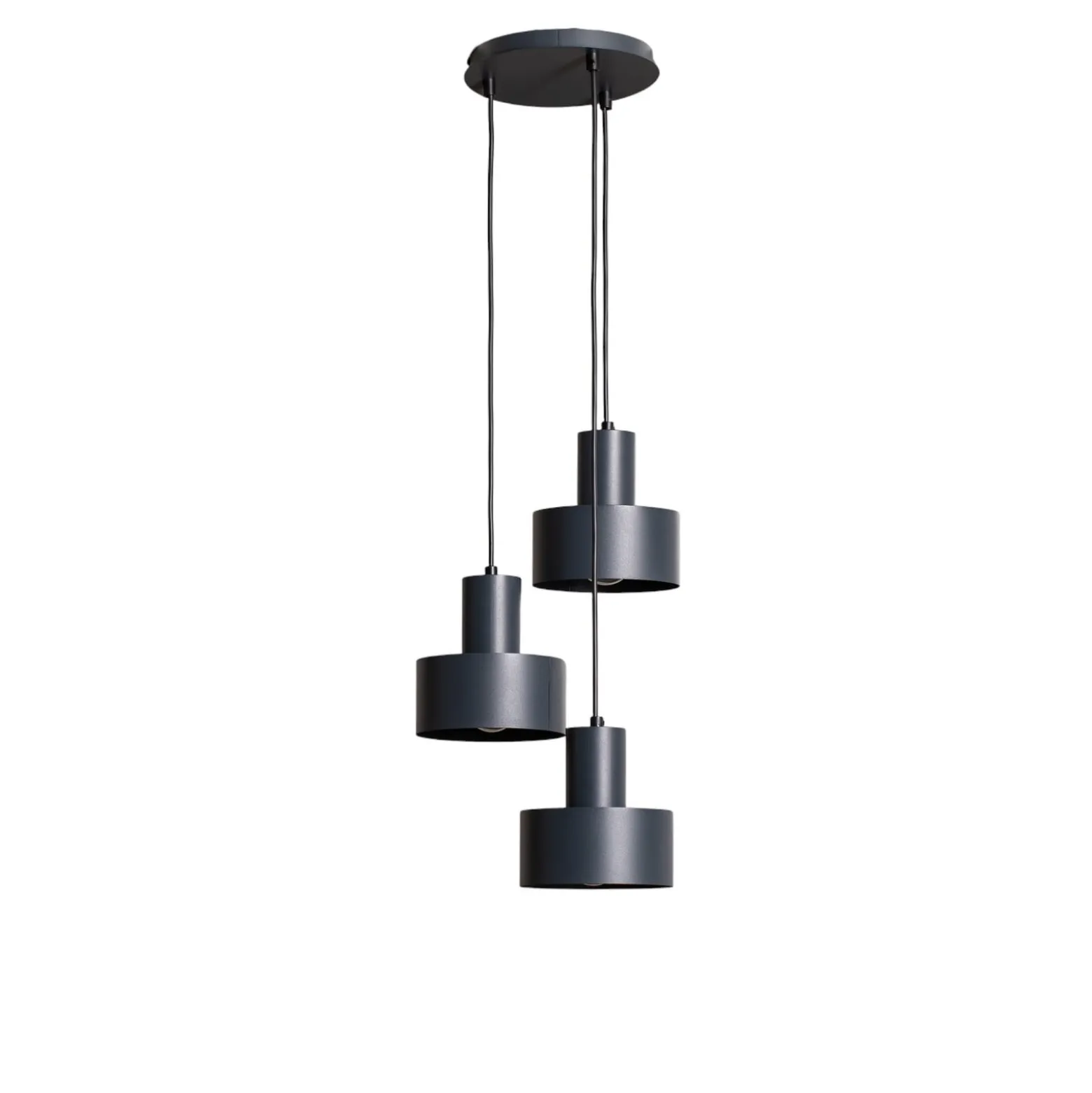 Hängeleuchte Rif 3, anthrazit, rund, 3-flammig, Ø 33 cm