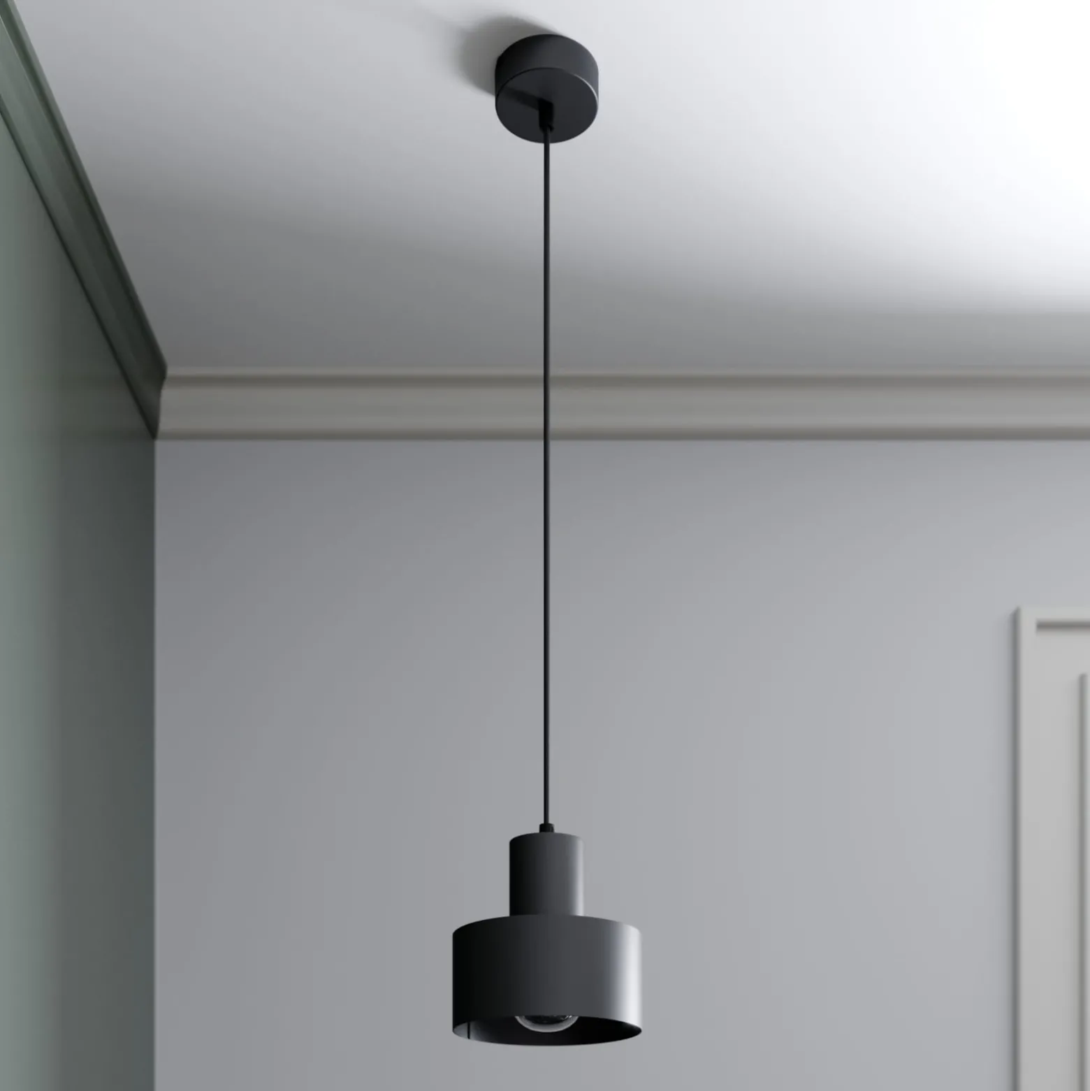 Hängeleuchte Rif aus Metall, schwarz, Ø 15 cm