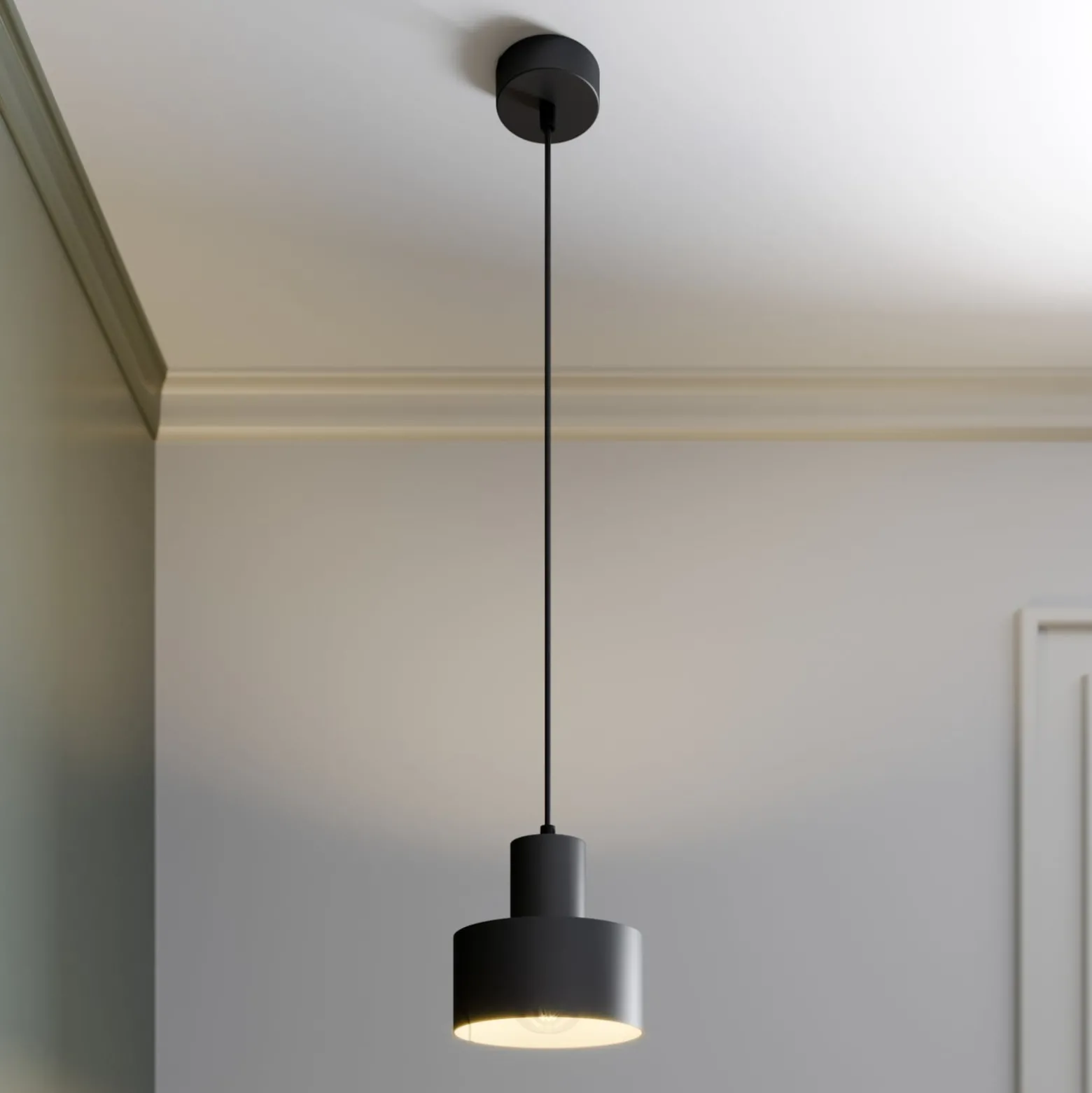Hängeleuchte Rif aus Metall, schwarz, Ø 15 cm
