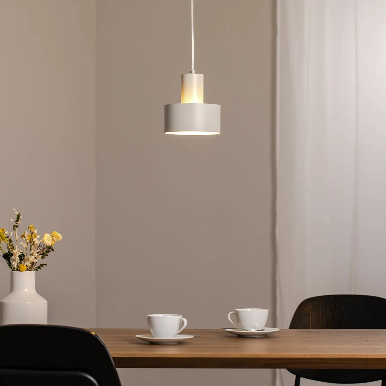 Hängeleuchte Rif S, taupe, 1-flammig, Ø 15 cm, Stahl