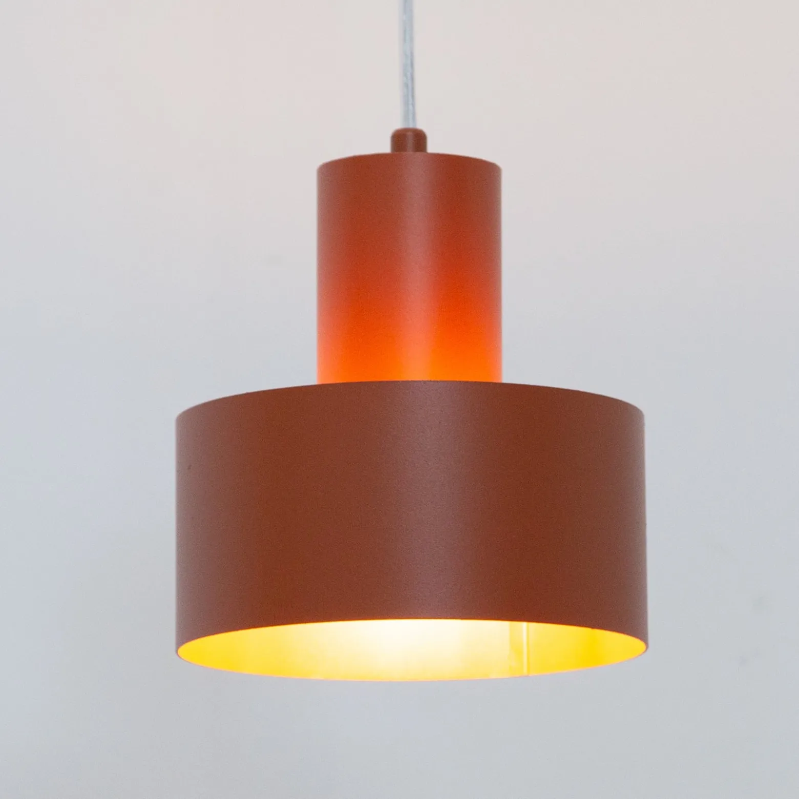 Hängeleuchte Rif S, ziegelrot, 1-flammig, Ø 15 cm, Stahl