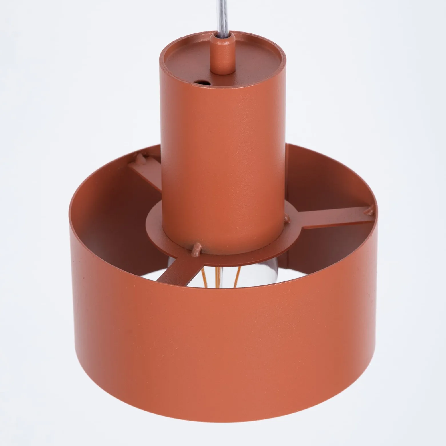 Hängeleuchte Rif S, ziegelrot, 1-flammig, Ø 15 cm, Stahl