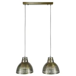 Hängeleuchte Sargona, 2-flammig, bronze antik, Metall, E27