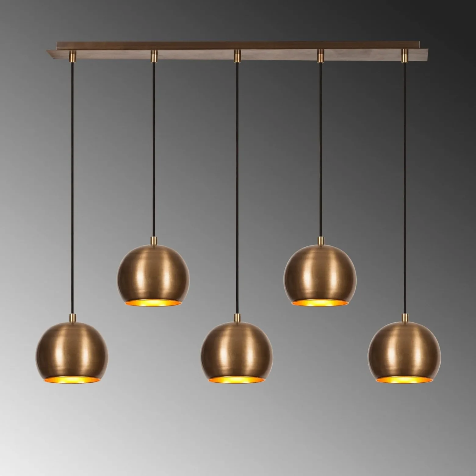 Hängeleuchte Sivani MR-1000, gold antik, Eisen, 5-flammig