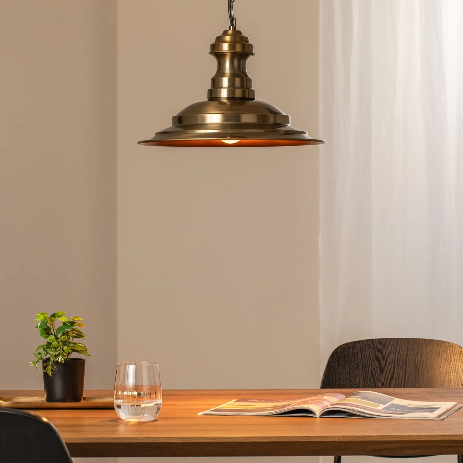 Hängeleuchte Sivani MR-637, gold antik, Metall, Ø 39 cm