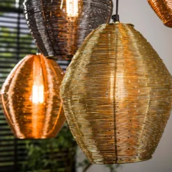 Hängeleuchte Spoelamp, multicolor, Metall, 5-flammig, E27
