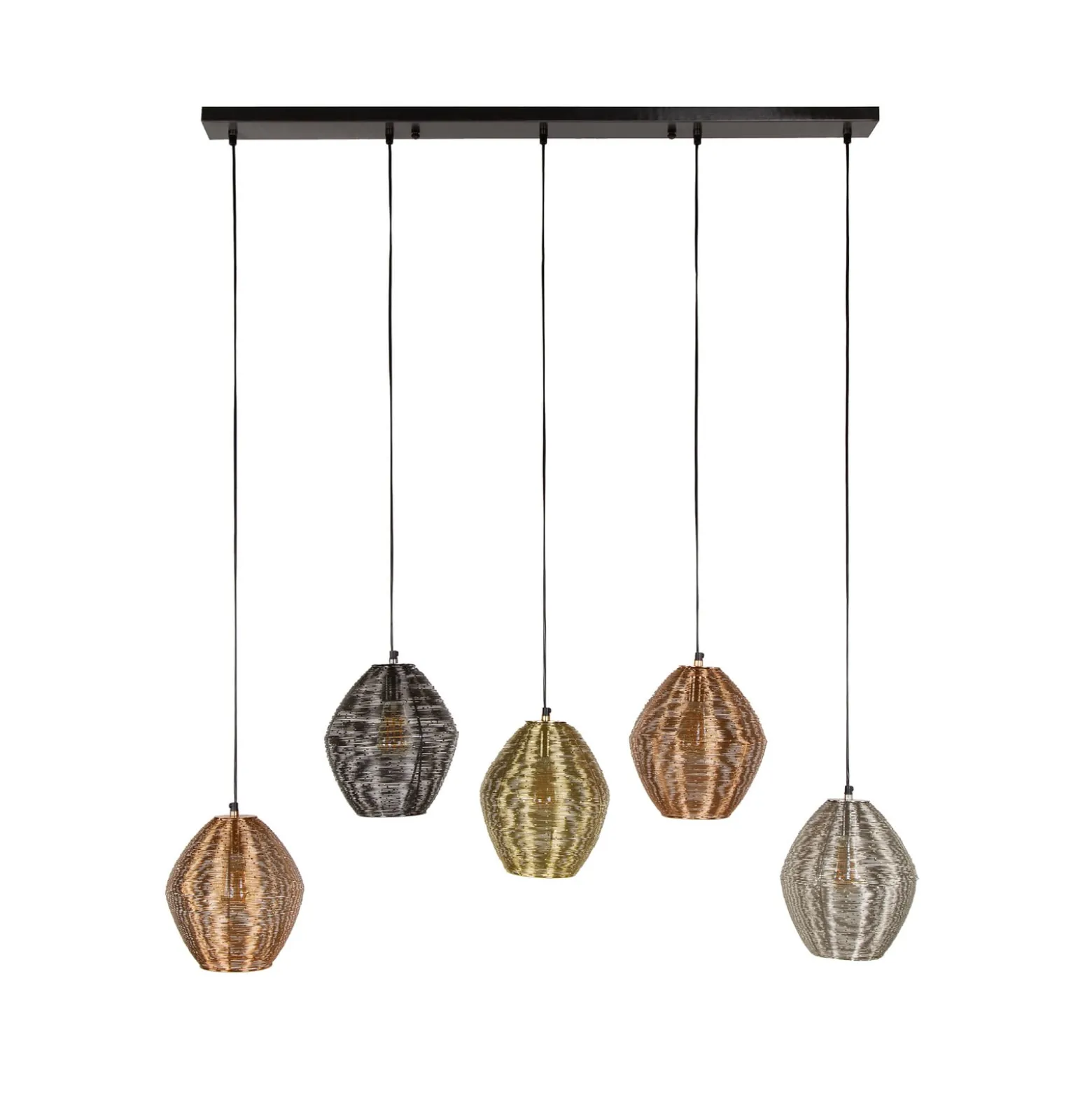 Hängeleuchte Spoelamp, multicolor, Metall, 5-flammig, E27