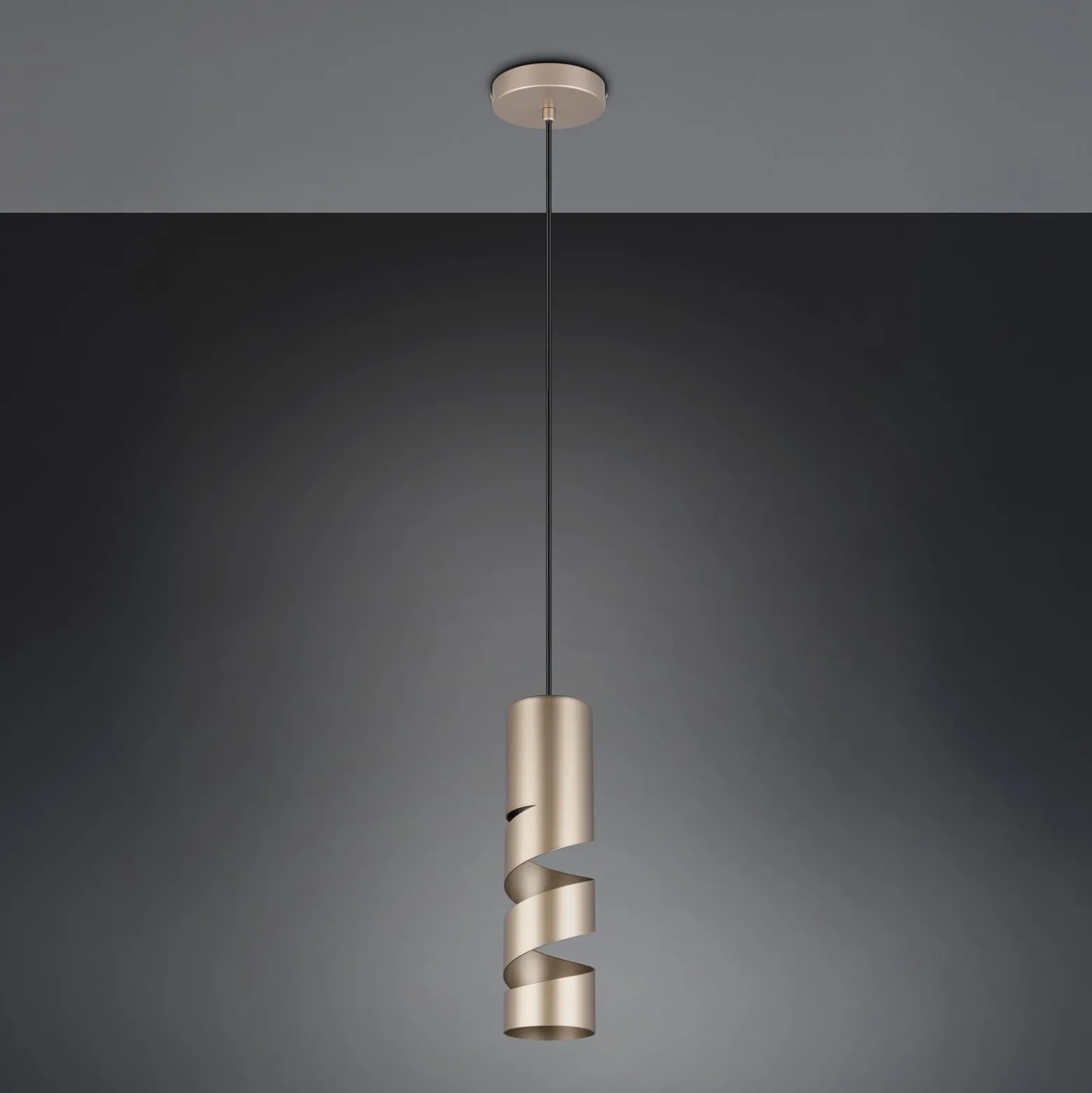 Hängeleuchte Stream, braun, Ø 8 cm, Metall, GU10