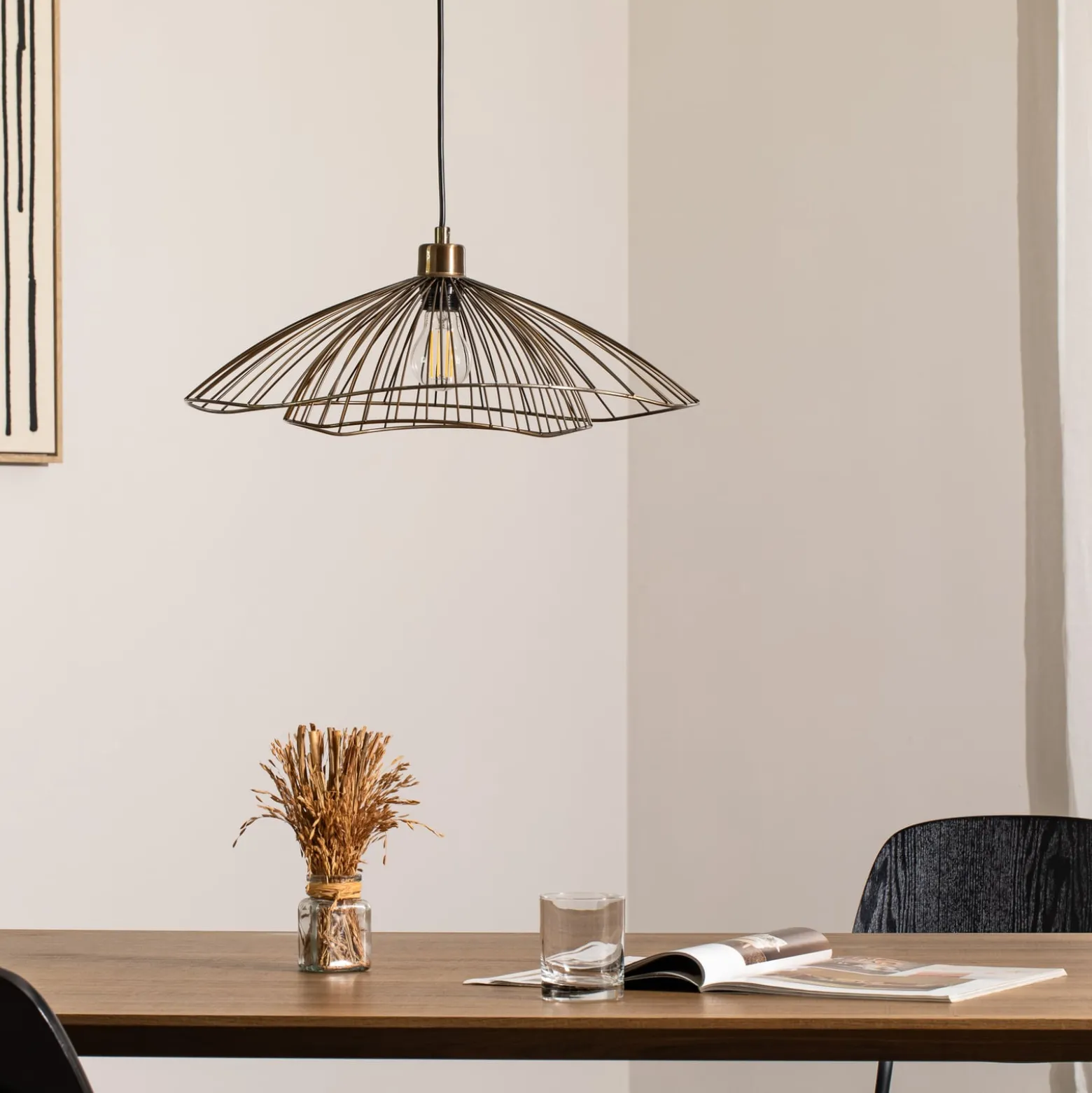 Hängeleuchte Tel, altmessing, Ø 50 cm, 1-flammig, Metall