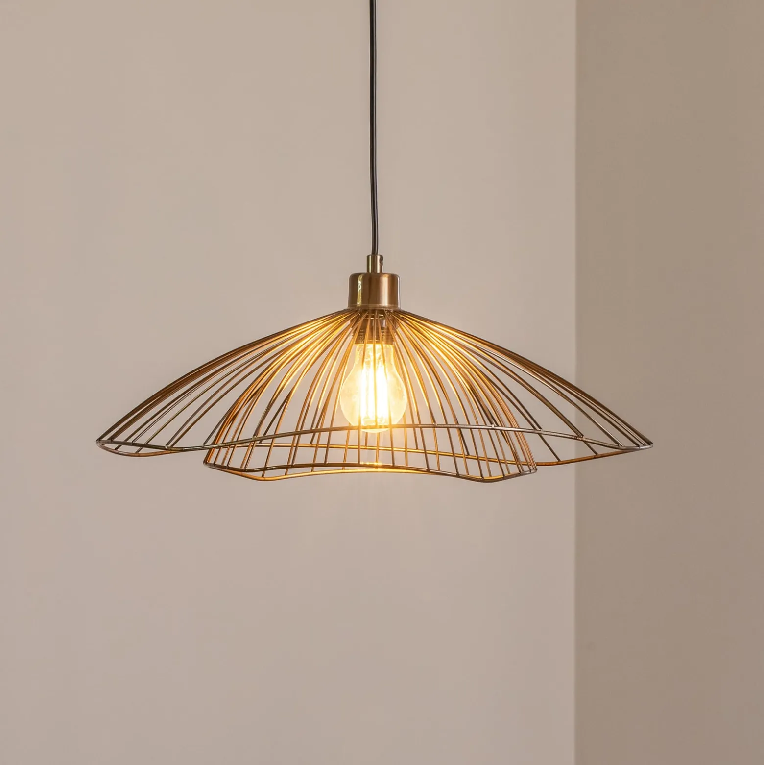 Hängeleuchte Tel, altmessing, Ø 50 cm, 1-flammig, Metall