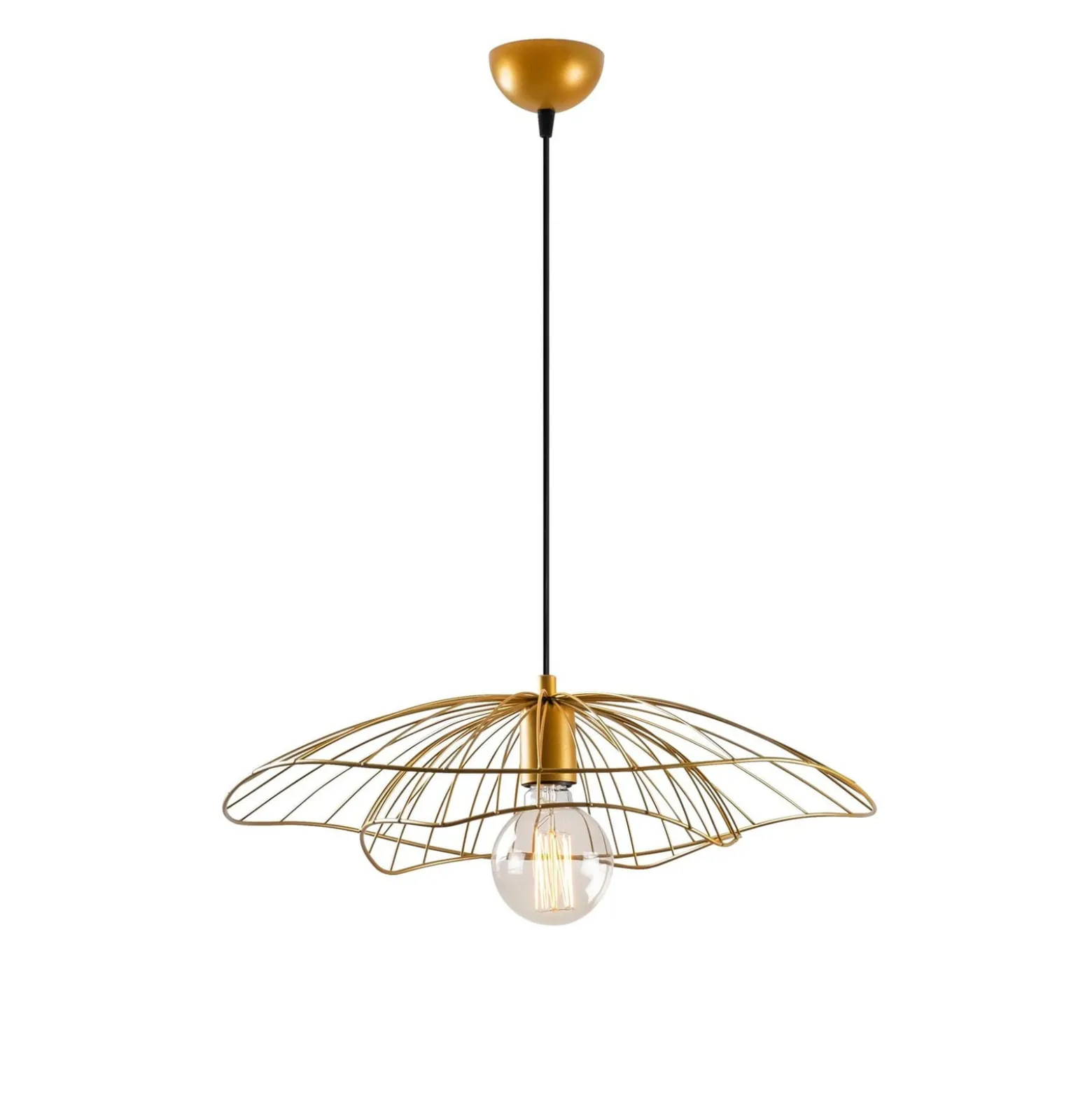 Hängeleuchte Tel 6502, goldfarben, Metall, Ø 50 cm