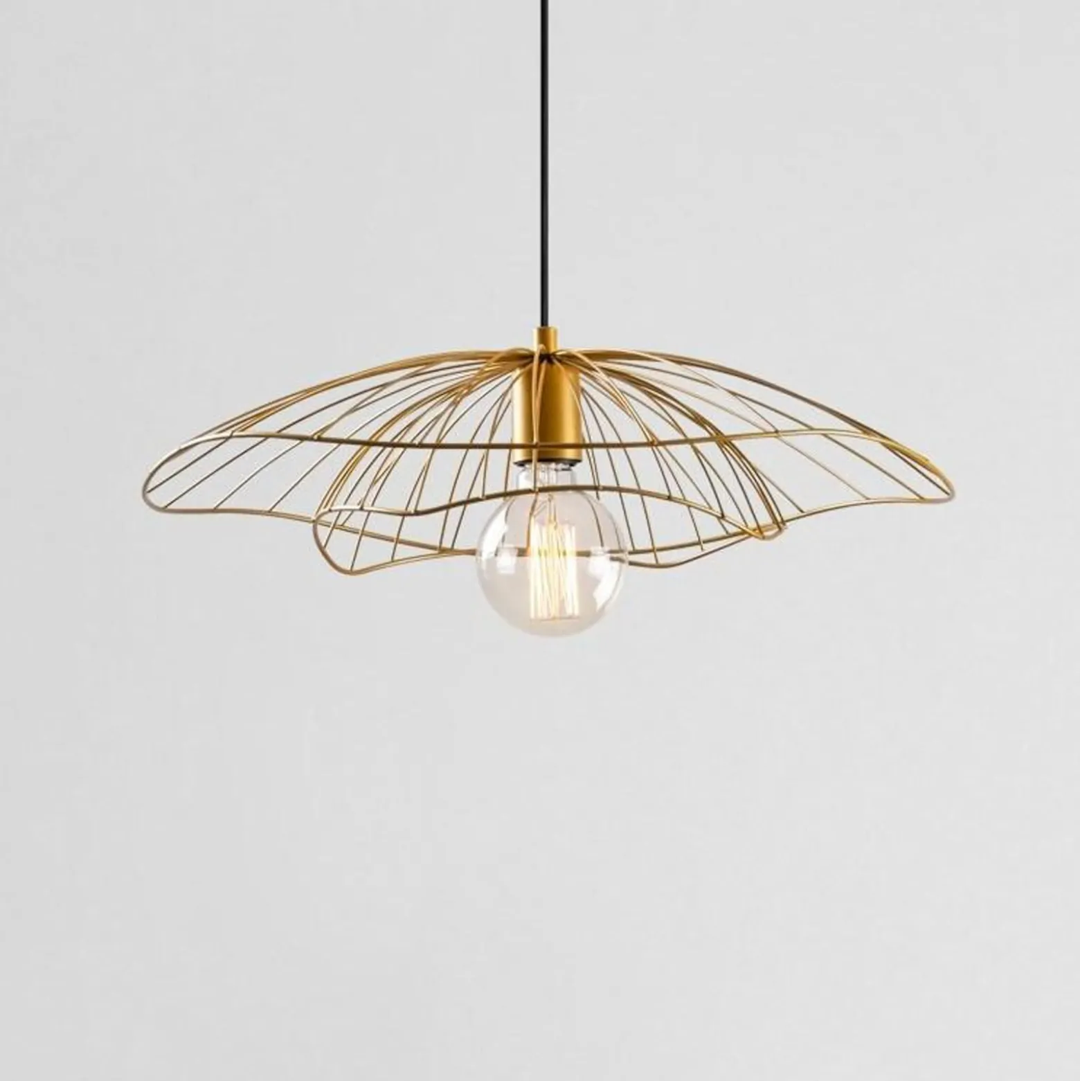 Hängeleuchte Tel 6502, goldfarben, Metall, Ø 50 cm