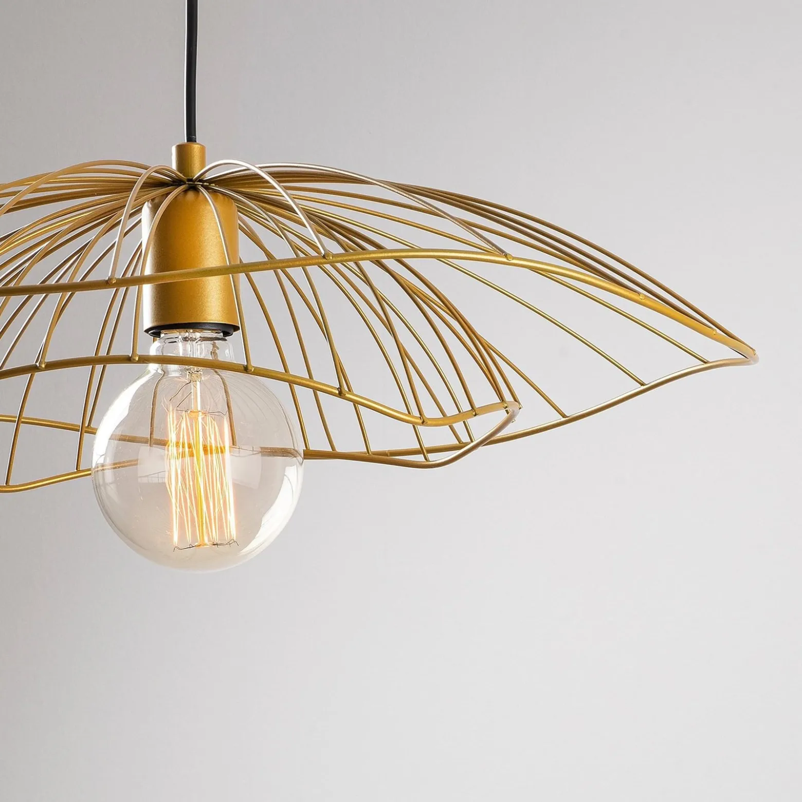 Hängeleuchte Tel 6502, goldfarben, Metall, Ø 50 cm