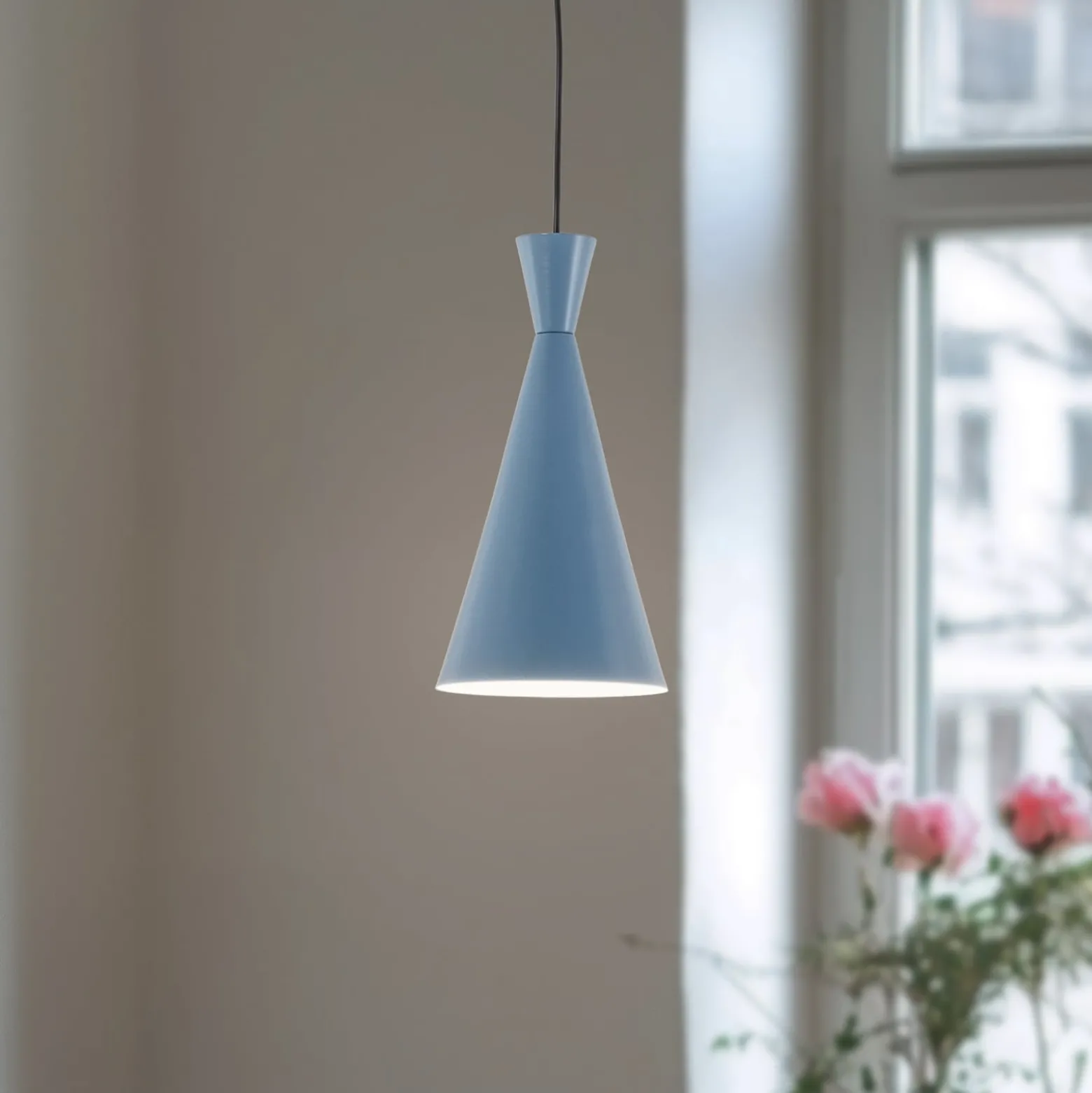 Hängeleuchte Tom, hellblau, Metall, Ø 19 cm, E27