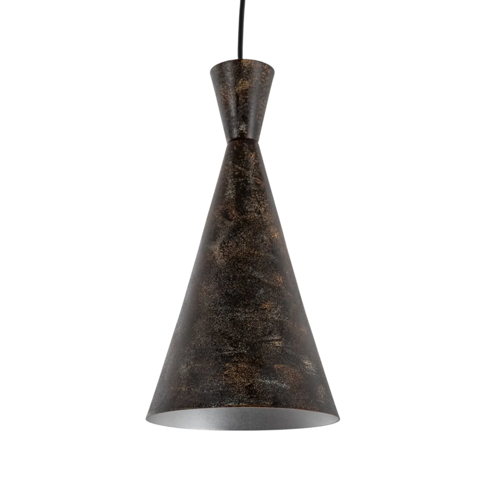 Hängeleuchte Tom, schwarz-braun, Metall, Ø 19 cm, E27