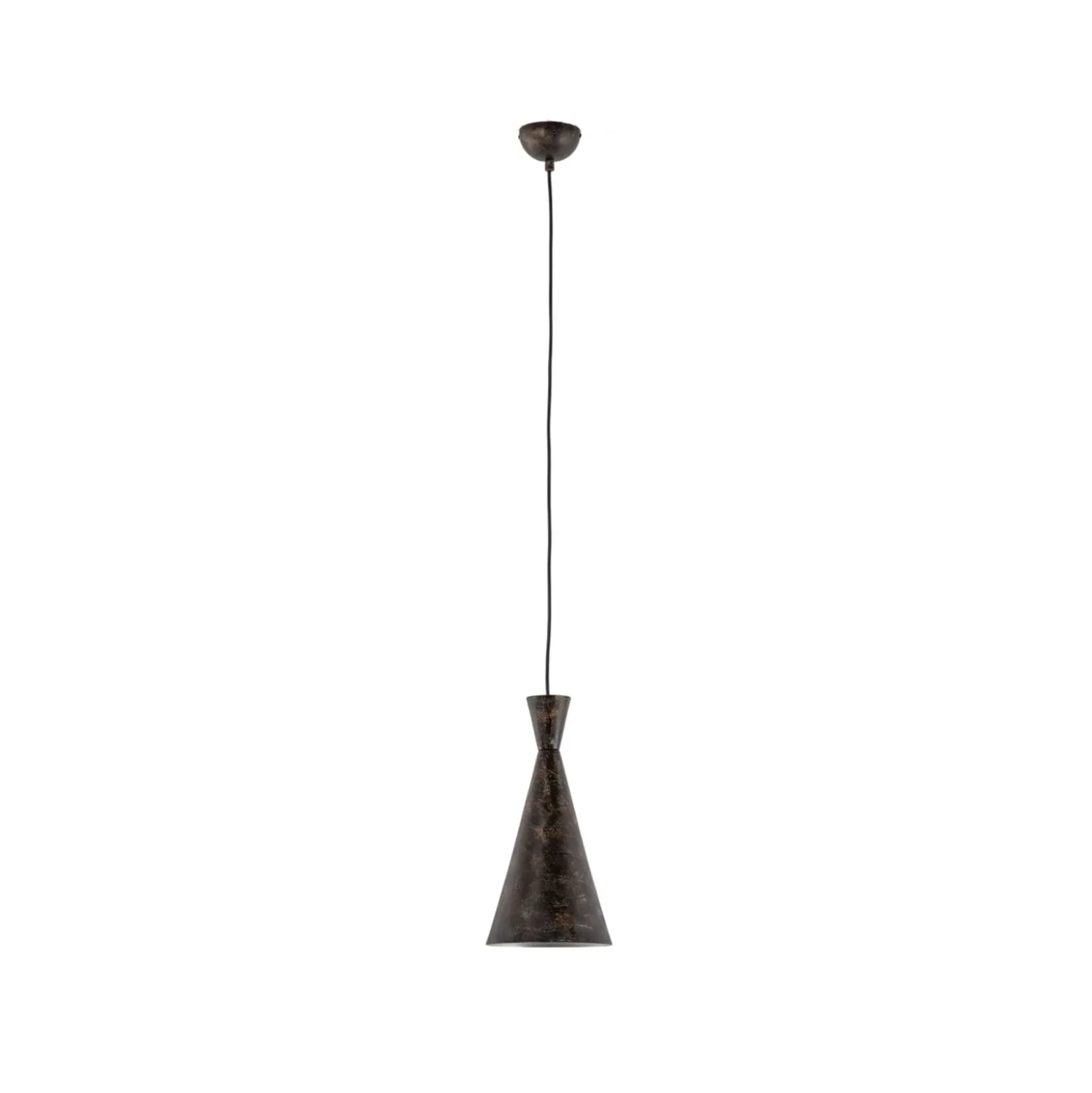 Hängeleuchte Tom, schwarz-braun, Metall, Ø 19 cm, E27