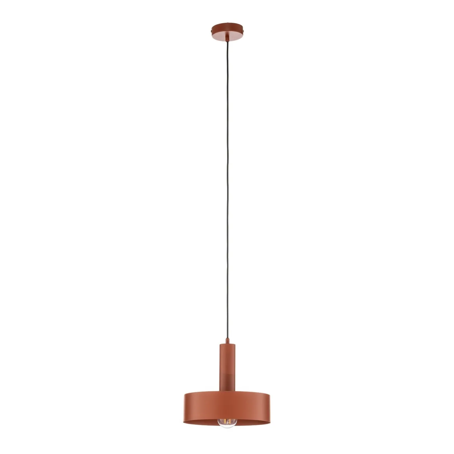 Hängeleuchte Vitrum round, rot, zylindrisch, Ø 27 cm