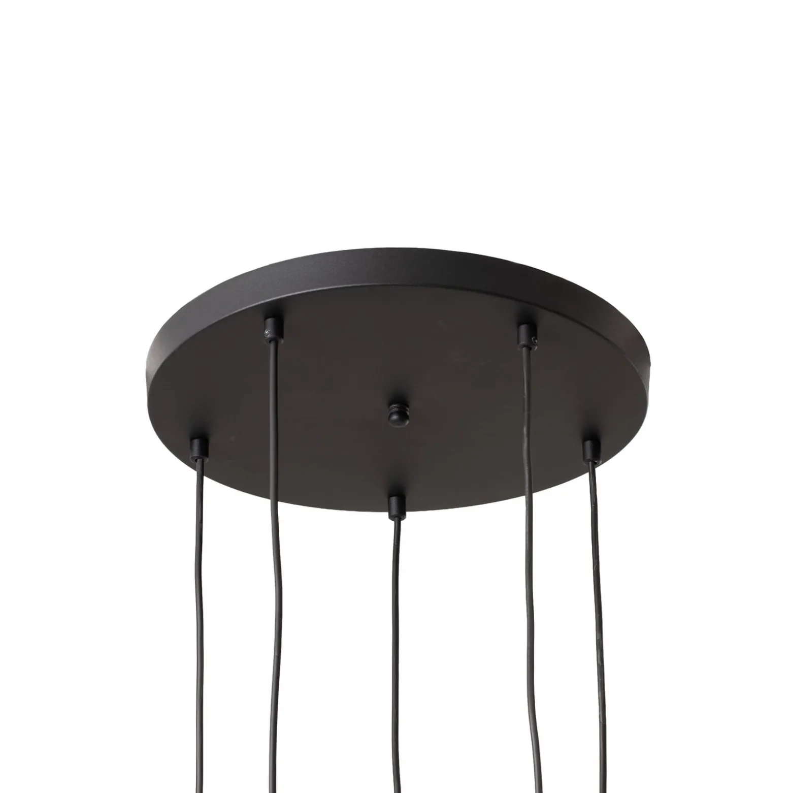 Hängeleuchte Yildo, 5-flammig, Rondell, schwarz/gold, Ø43 cm