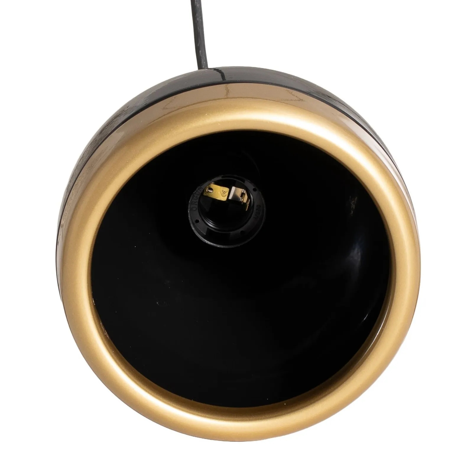 Hängeleuchte Yildo, 5-flammig, Rondell, schwarz/gold, Ø43 cm