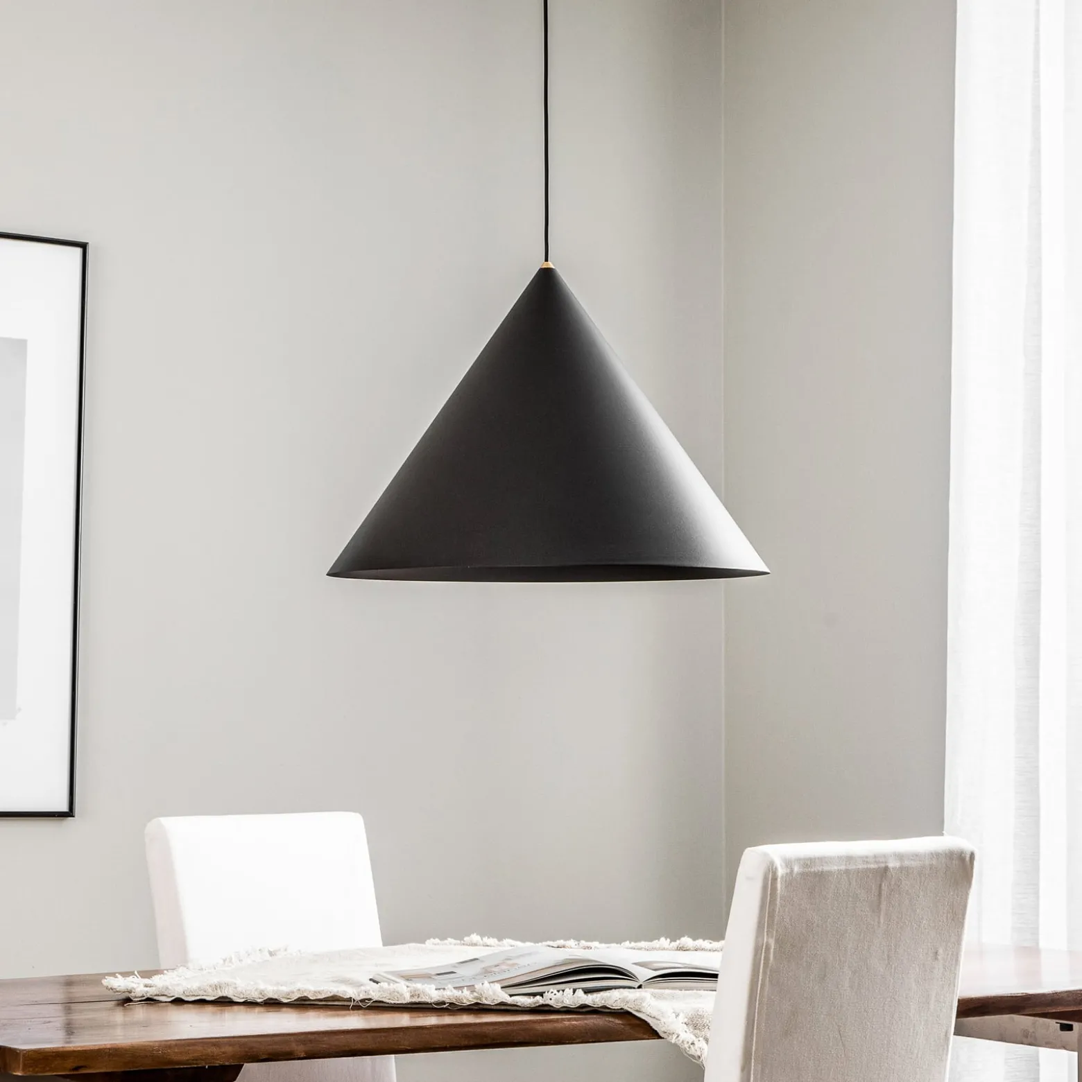 Hängeleuchte Zenith L aus Metall in Schwarz