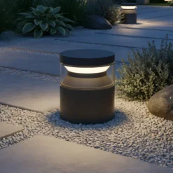 Ideal Lux LED-Sockelleuchte Boeing, schwarz, Höhe 15 cm