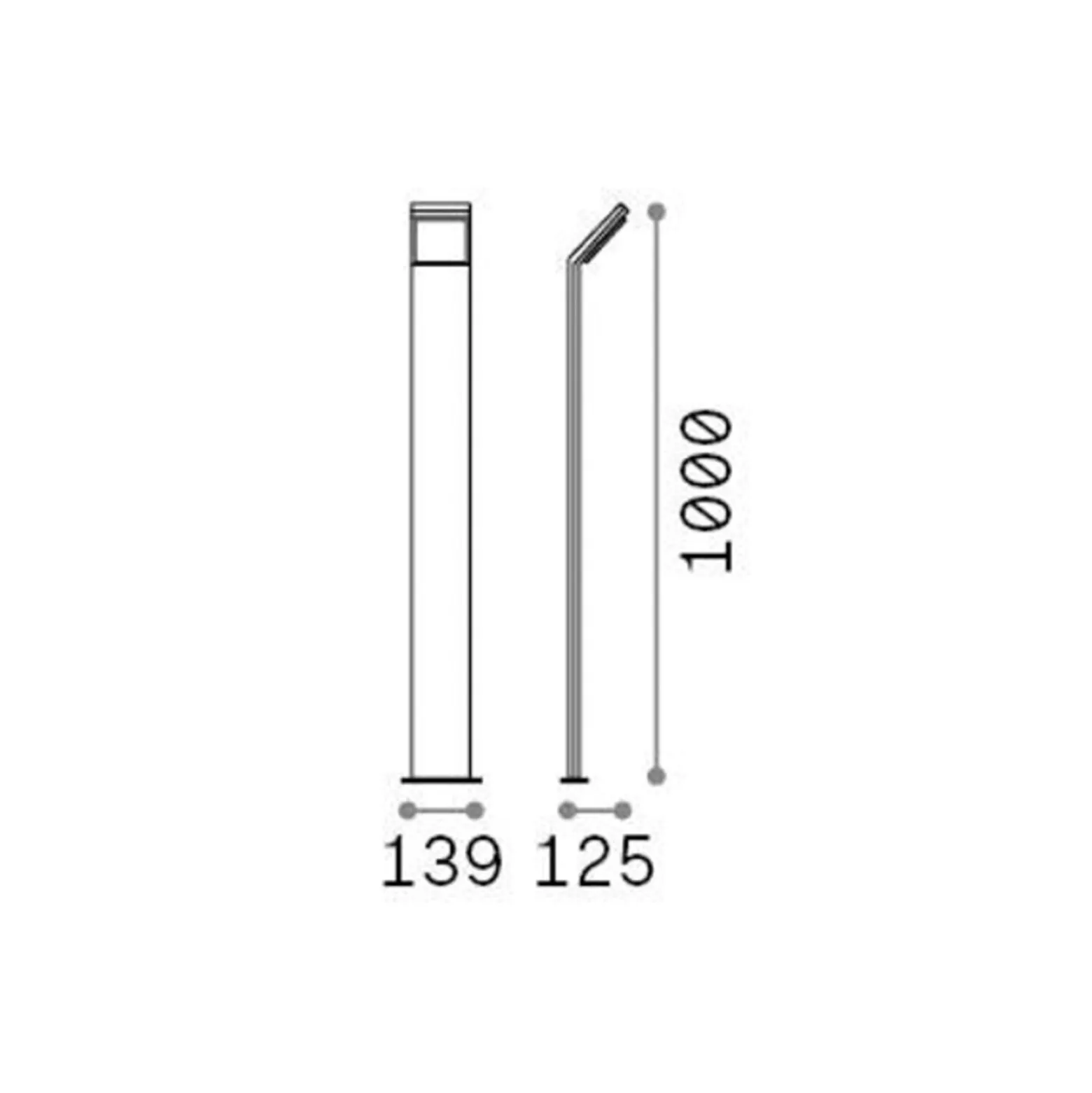 Ideal Lux LED-Wegeleuchte Style weiß Höhe 100 cm Alu 3.000 K