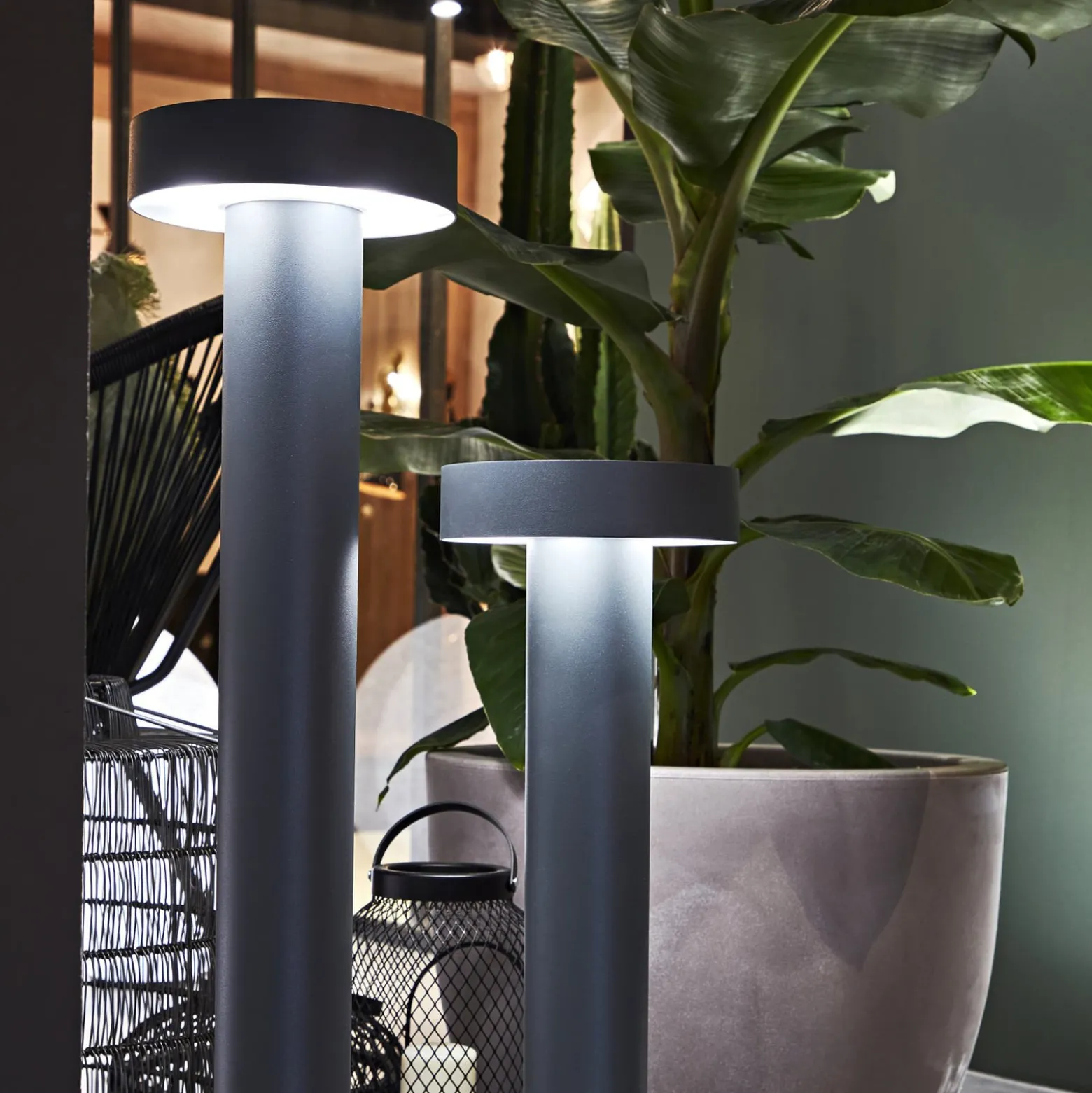 Ideal Lux Wegeleuchte Tesla anthrazit, Aluminium, Höhe 60 cm