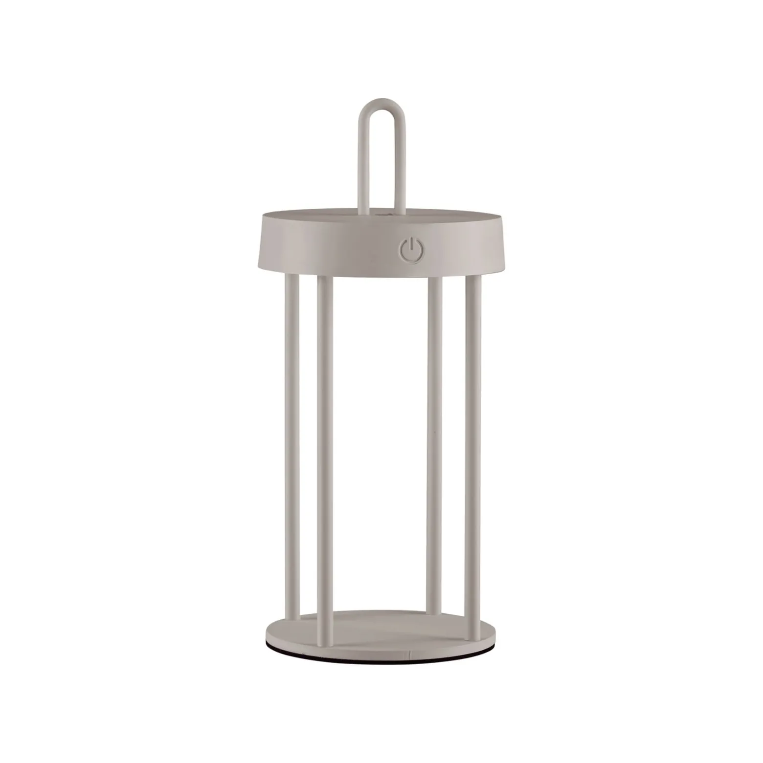 JUST LIGHT. LED-Akku-Tischlampe Anselm grau-beige 28cm Eisen