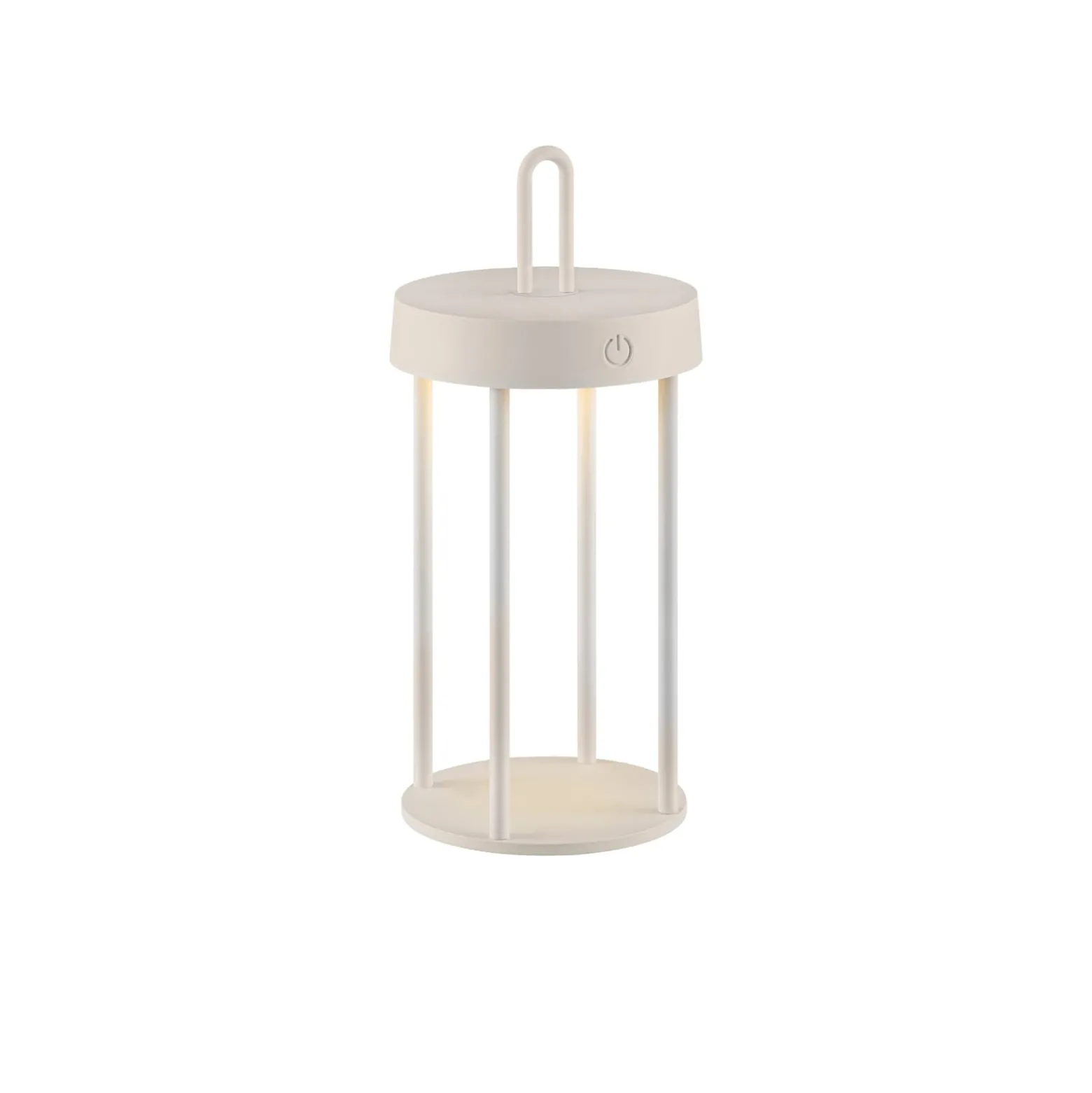 JUST LIGHT. LED-Akku-Tischlampe Anselm grau-beige 28cm Eisen