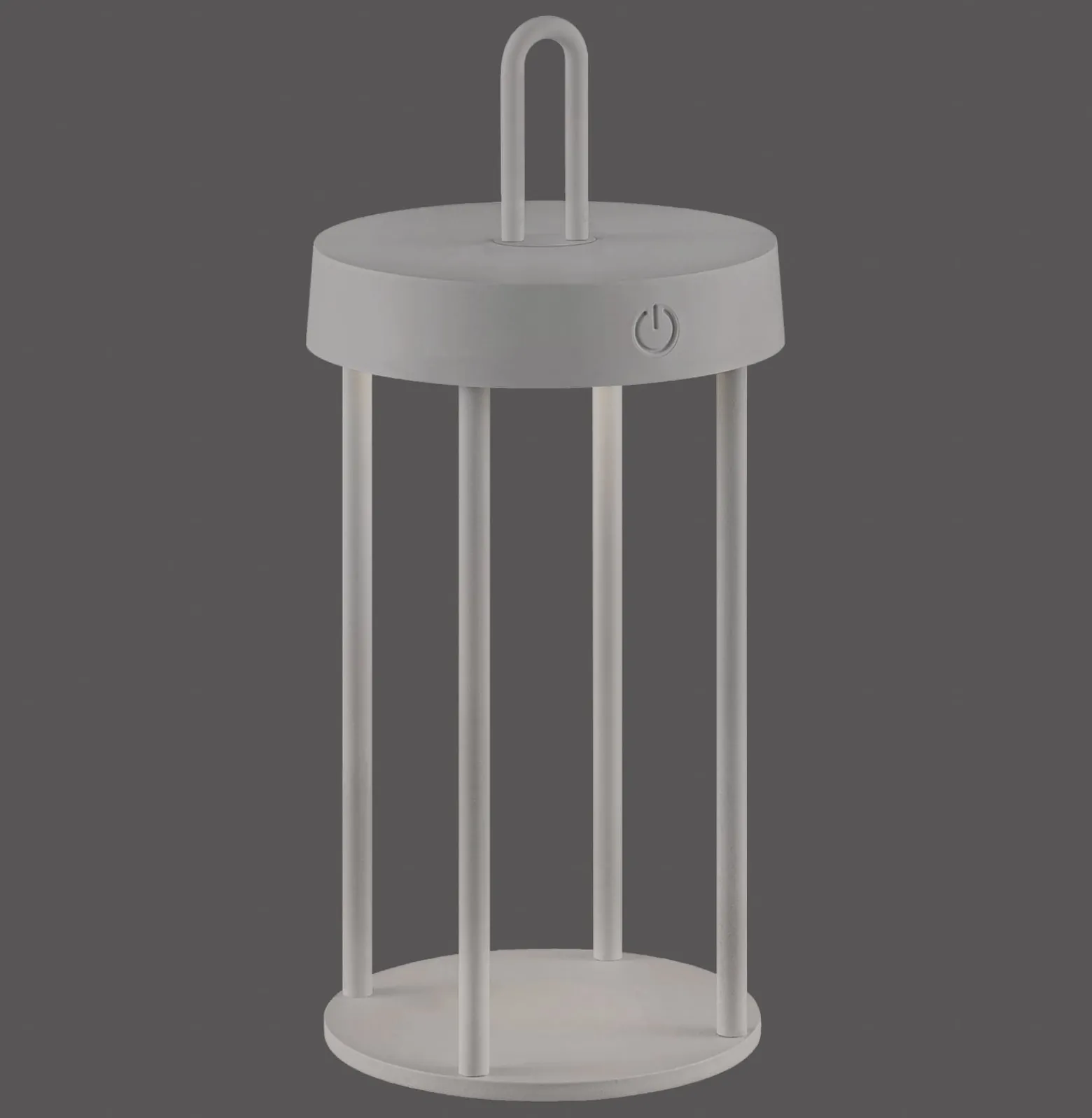 JUST LIGHT. LED-Akku-Tischlampe Anselm grau-beige 28cm Eisen