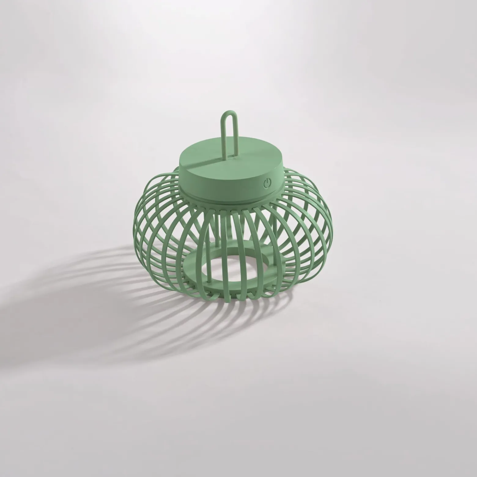 JUST LIGHT. LED-Akku-Tischleuchte Akuba, grün, 22 cm, Bambus