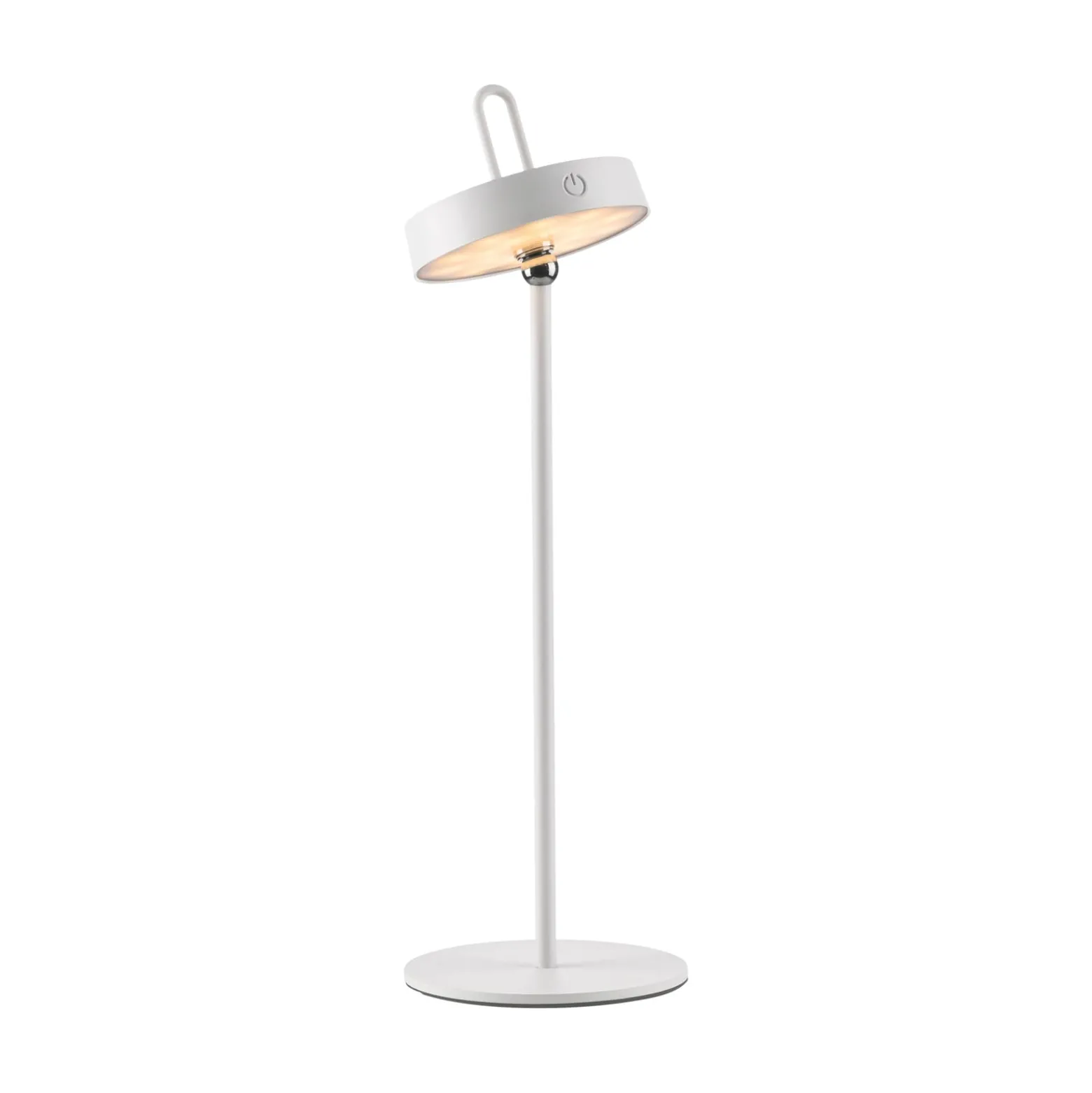 JUST LIGHT. LED-Akku-Tischleuchte Amag, weiß, Eisen, IP44