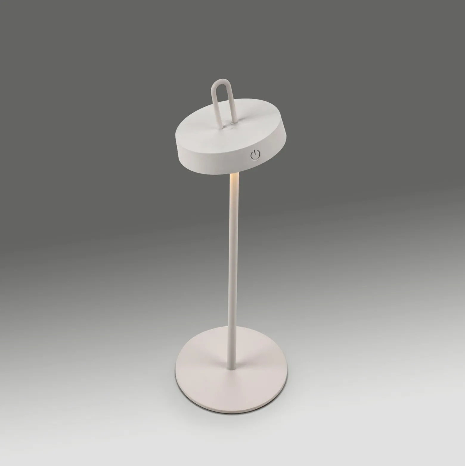 JUST LIGHT. LED-Akku-Tischleuchte Amag, weiß, Eisen, IP44