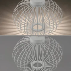 JUST LIGHT. LED-Akku-Tischleuchte Akuba, weiß, 37 cm, Bambus