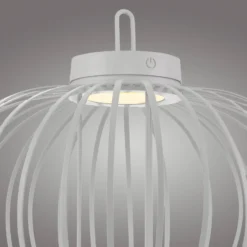 JUST LIGHT. LED-Akku-Tischleuchte Akuba, weiß, 37 cm, Bambus