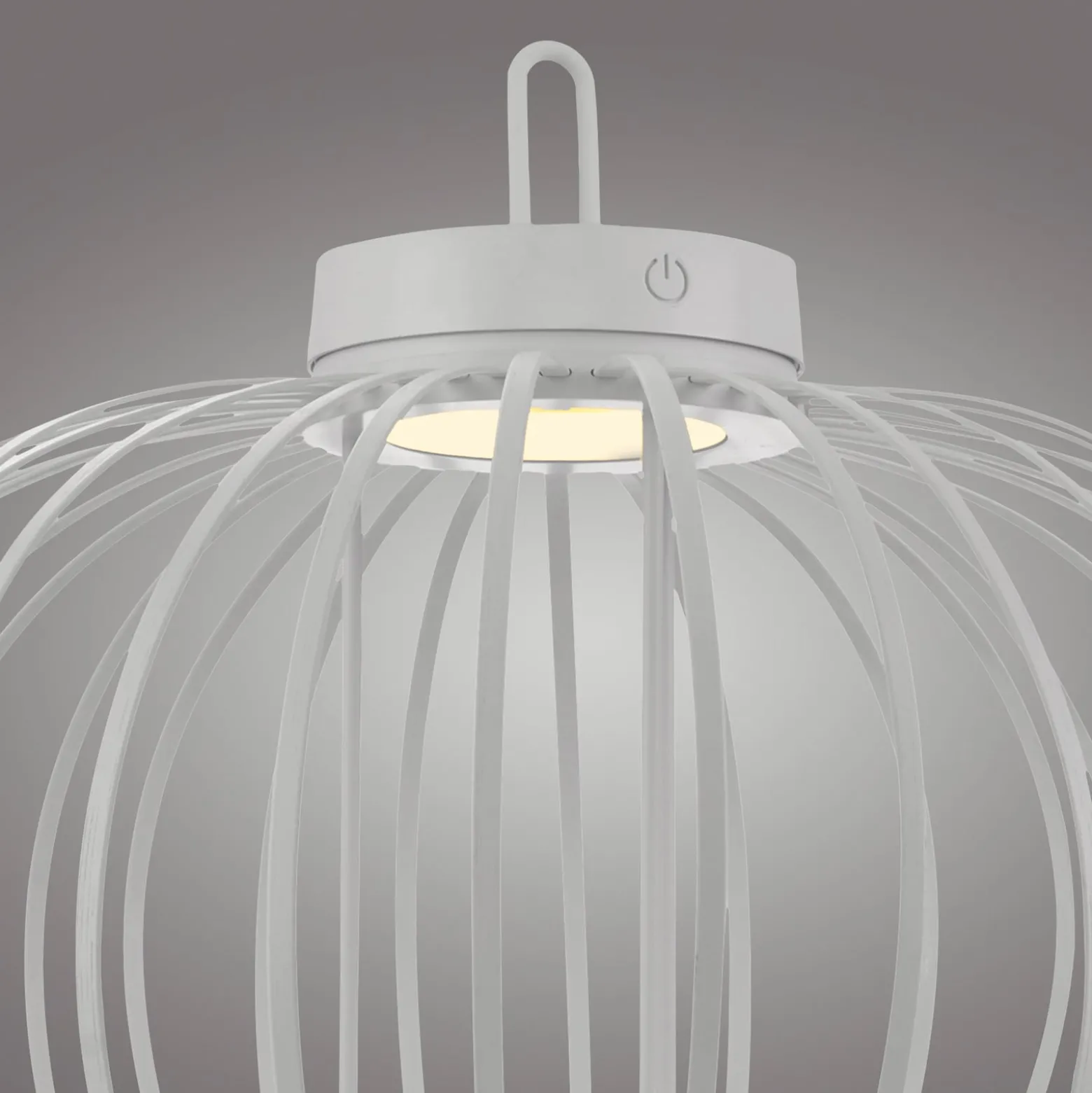JUST LIGHT. LED-Akku-Tischleuchte Akuba, weiß, 37 cm, Bambus