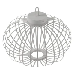 JUST LIGHT. LED-Akku-Tischleuchte Akuba, weiß, 37 cm, Bambus
