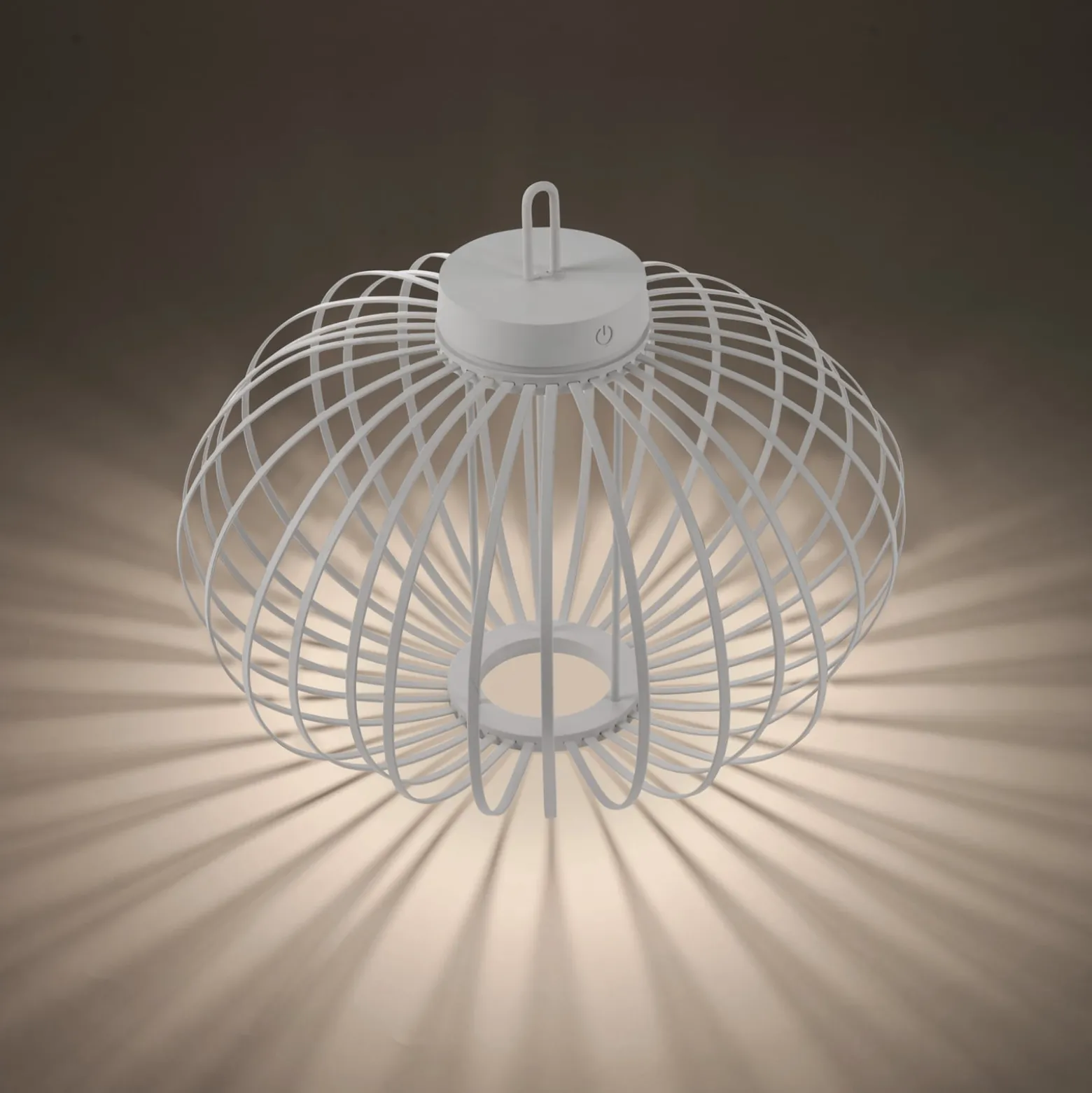 JUST LIGHT. LED-Akku-Tischleuchte Akuba, weiß, 37 cm, Bambus